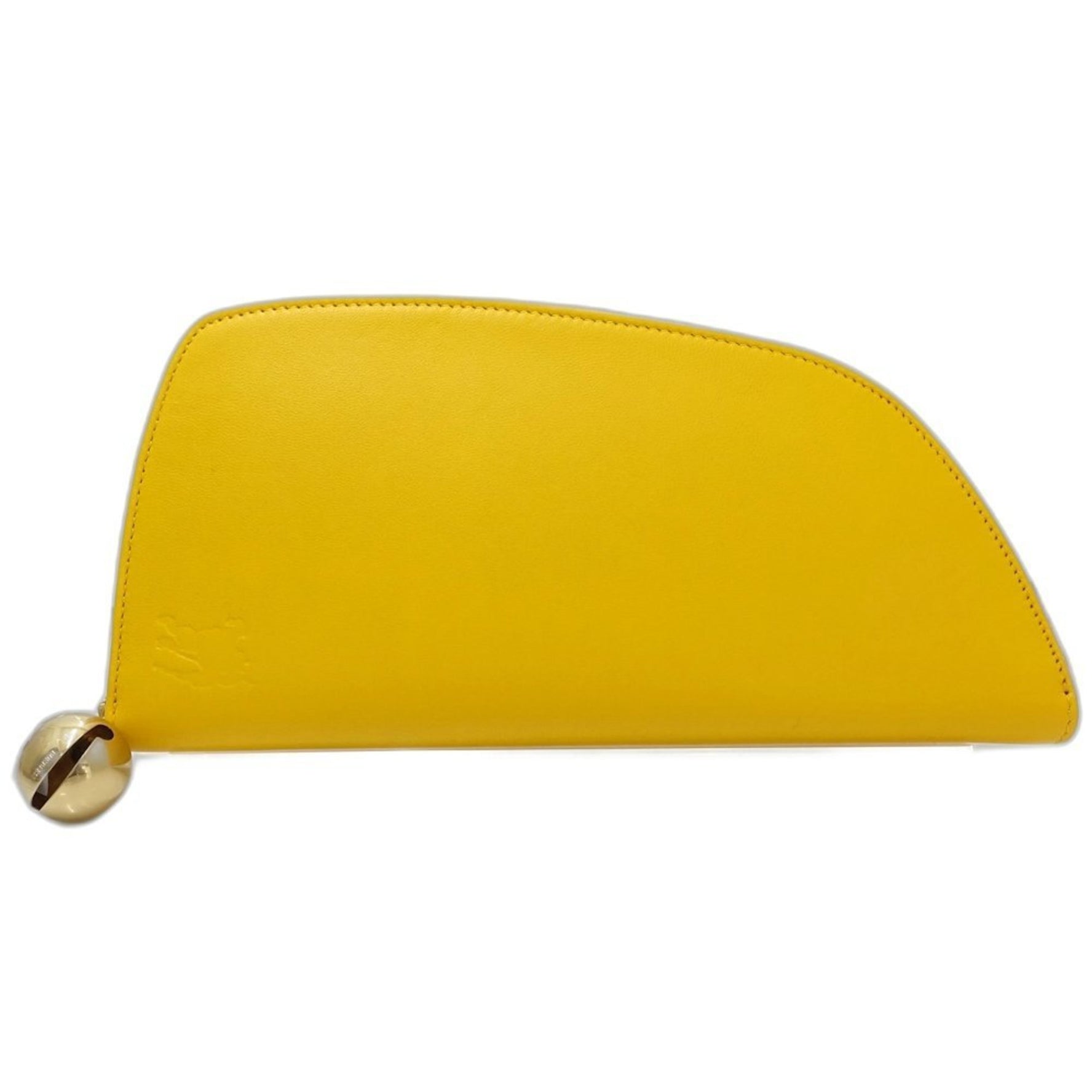 BURBERRY Long Wallet Shield Round Leather Yellow