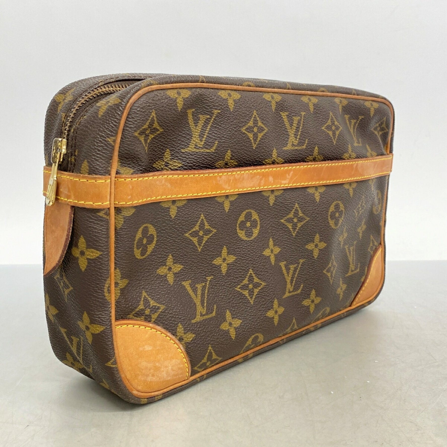Louis Vuitton Monogram Compiègne 28 Clutch Bag M51845 Brown Men's/Women's