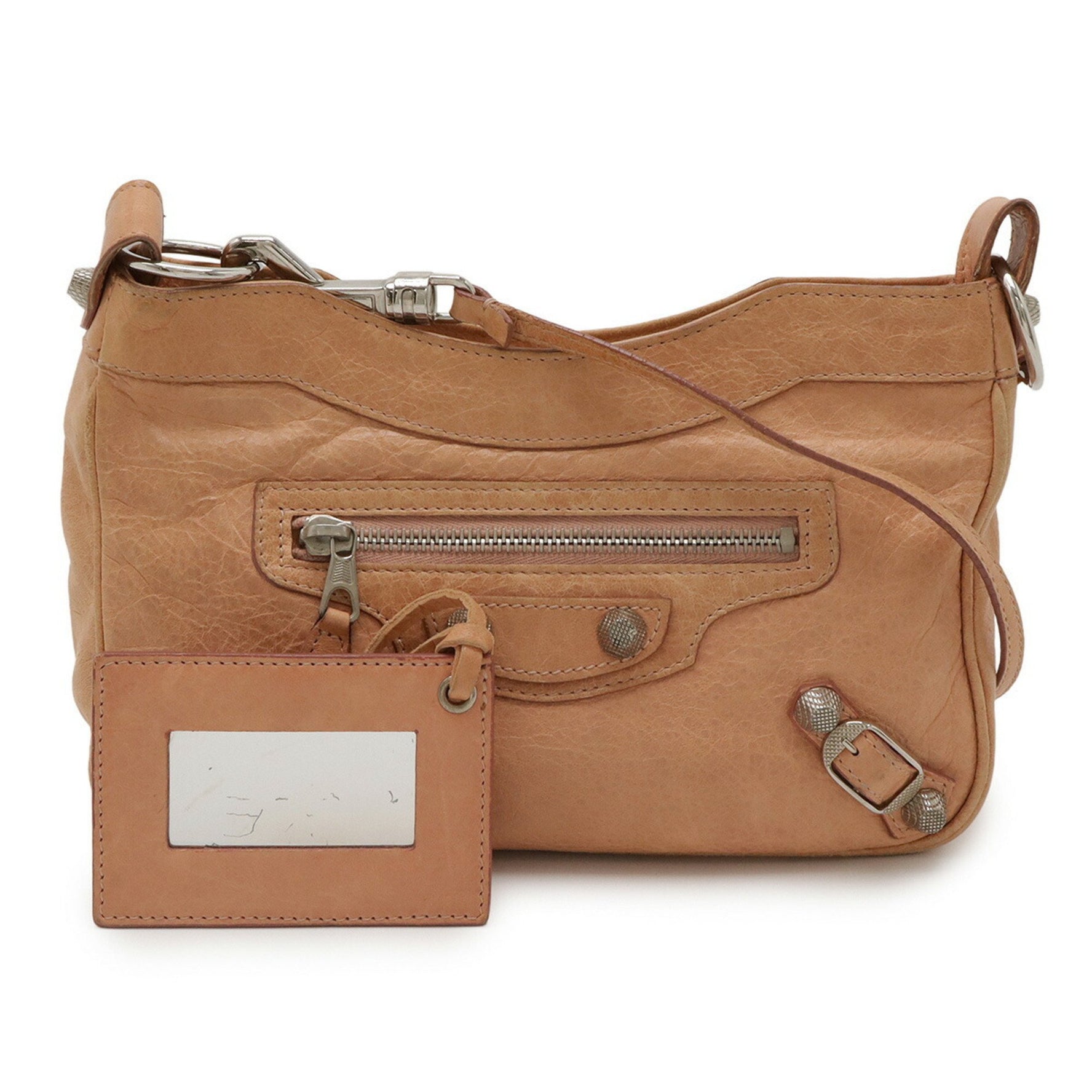 BALENCIAGA Giant Hip Shoulder Bag/Pochette in Salmon Pink Leather (Product Code: