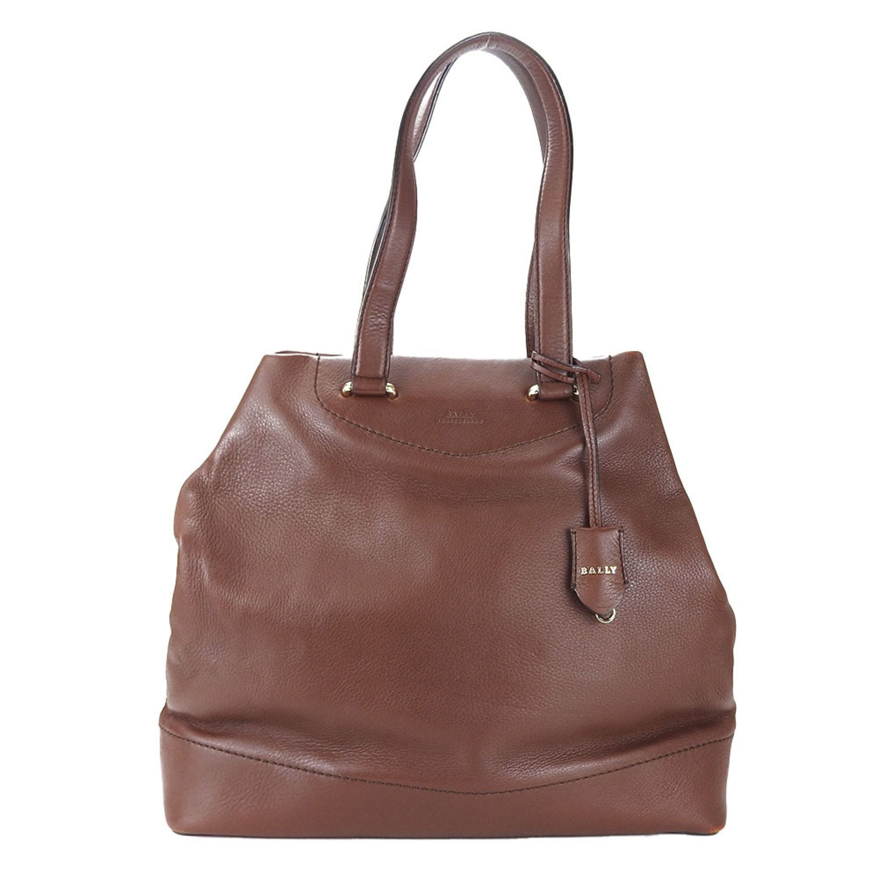 BALLY Tote Bag Leather Brown Buckskin Women's Men's