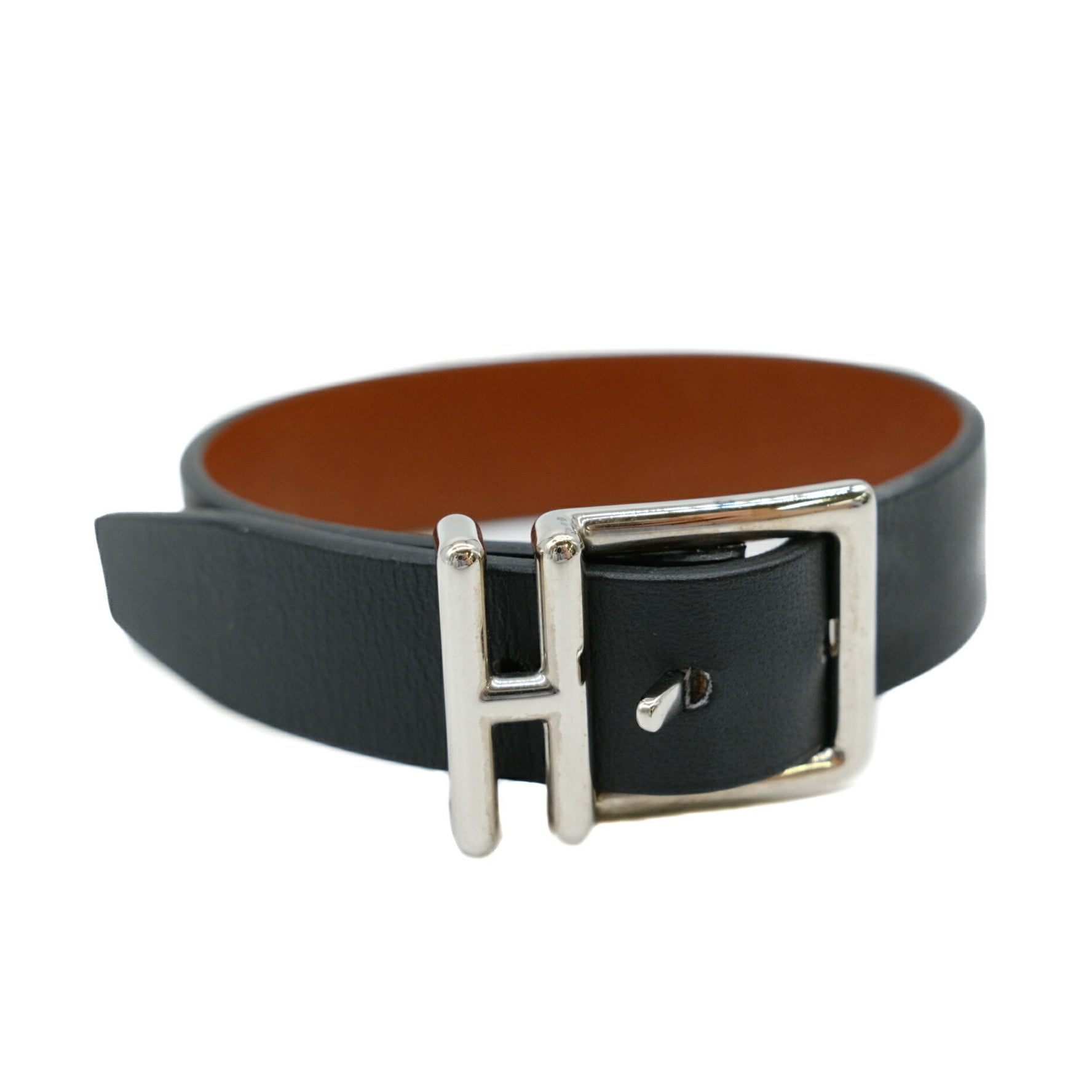 HERMES Nathan Bracelet Black Brown Bicolor Reversible