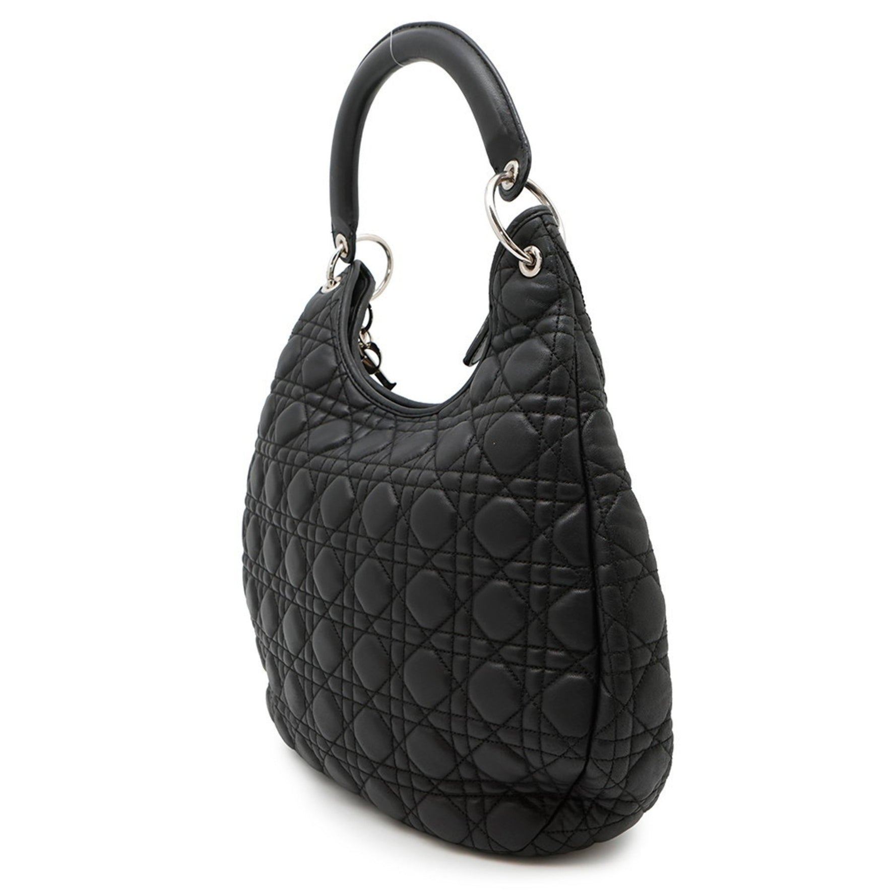 Christian Dior Cannage Leather Shoulder Bag, Black