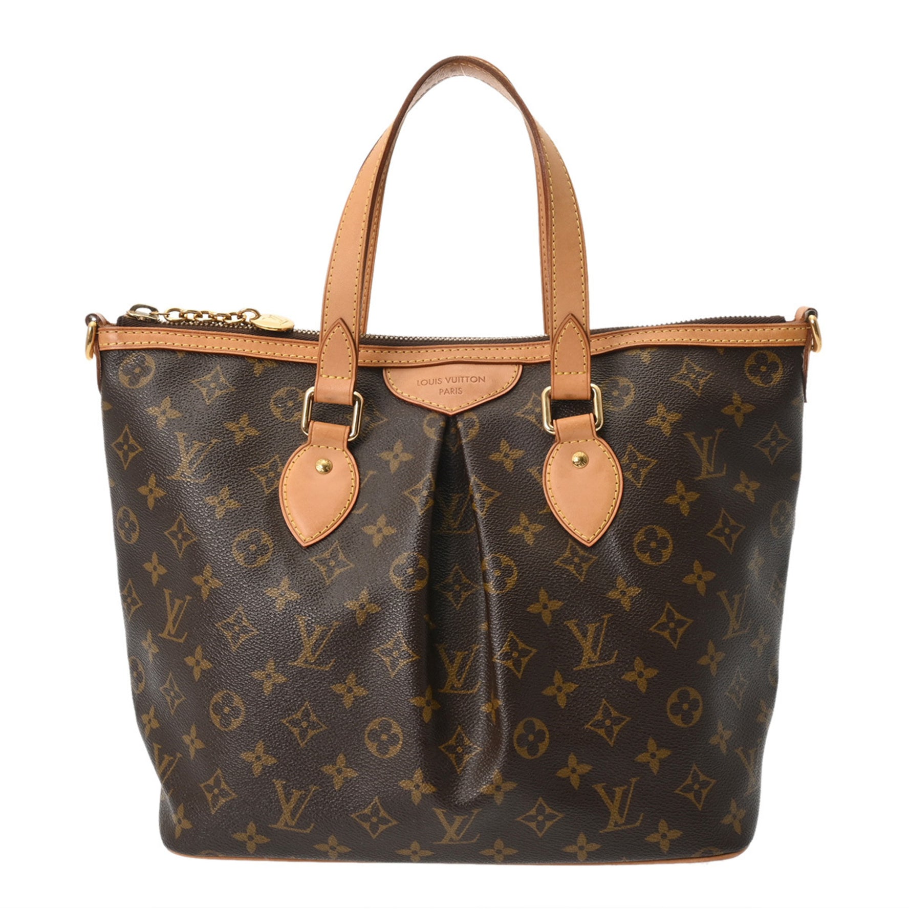 LOUIS VUITTON Monogram Palermo PM Brown Canvas Handbag, Condition: AB, Pre-owned, Ginzo