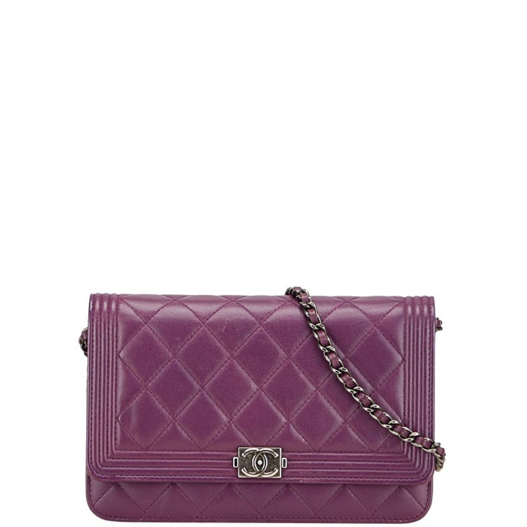 CHANEL Boy Coco Mark Crossbody Chain Wallet Shoulder Bag in Lambskin