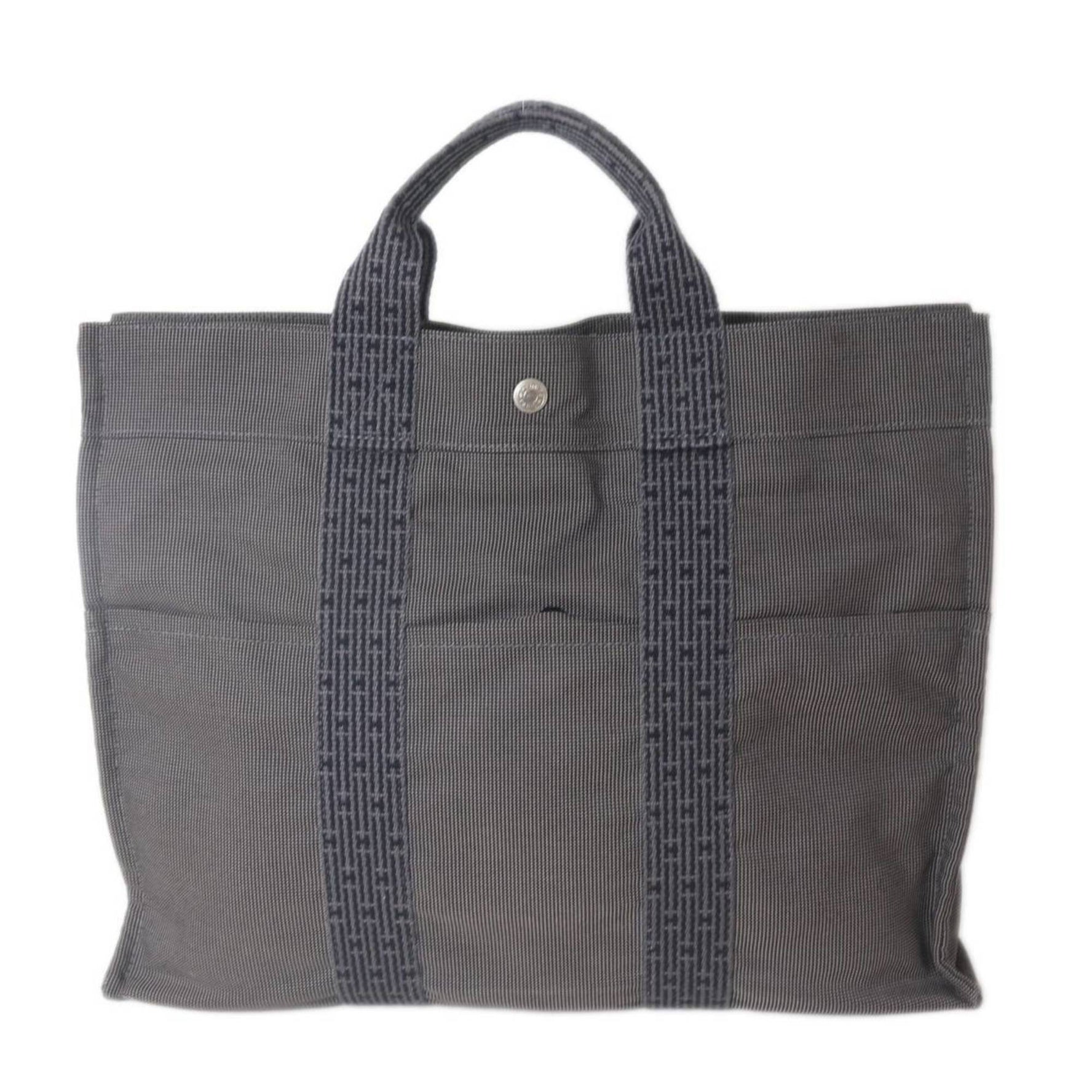HERMES Tote MM, early model, Air Line, gray, IS