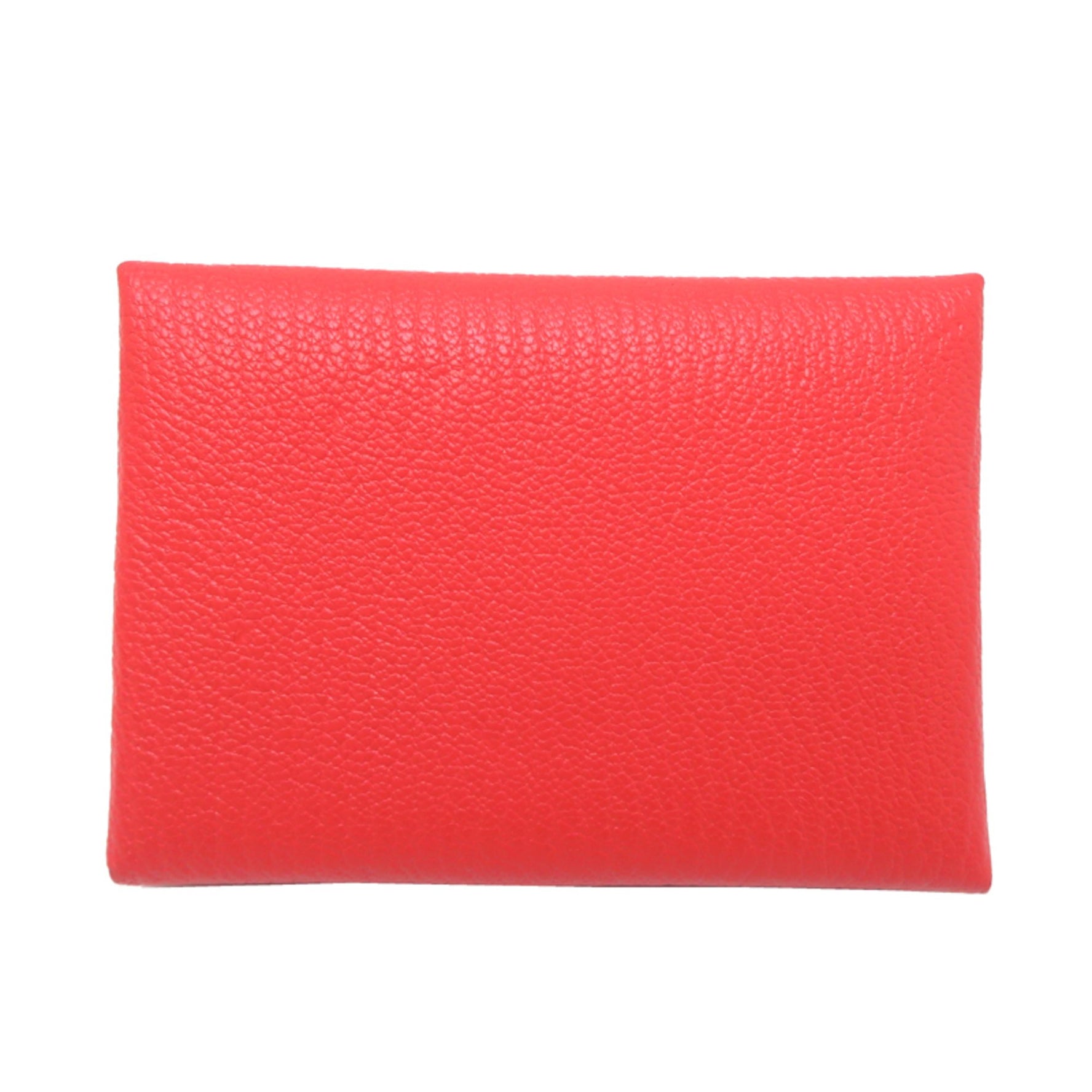 Hermes Hermès Calvi Duo W Stamp (2024) Women's/Men's Coin Case, Chevre Mysore, Rouge Cou
