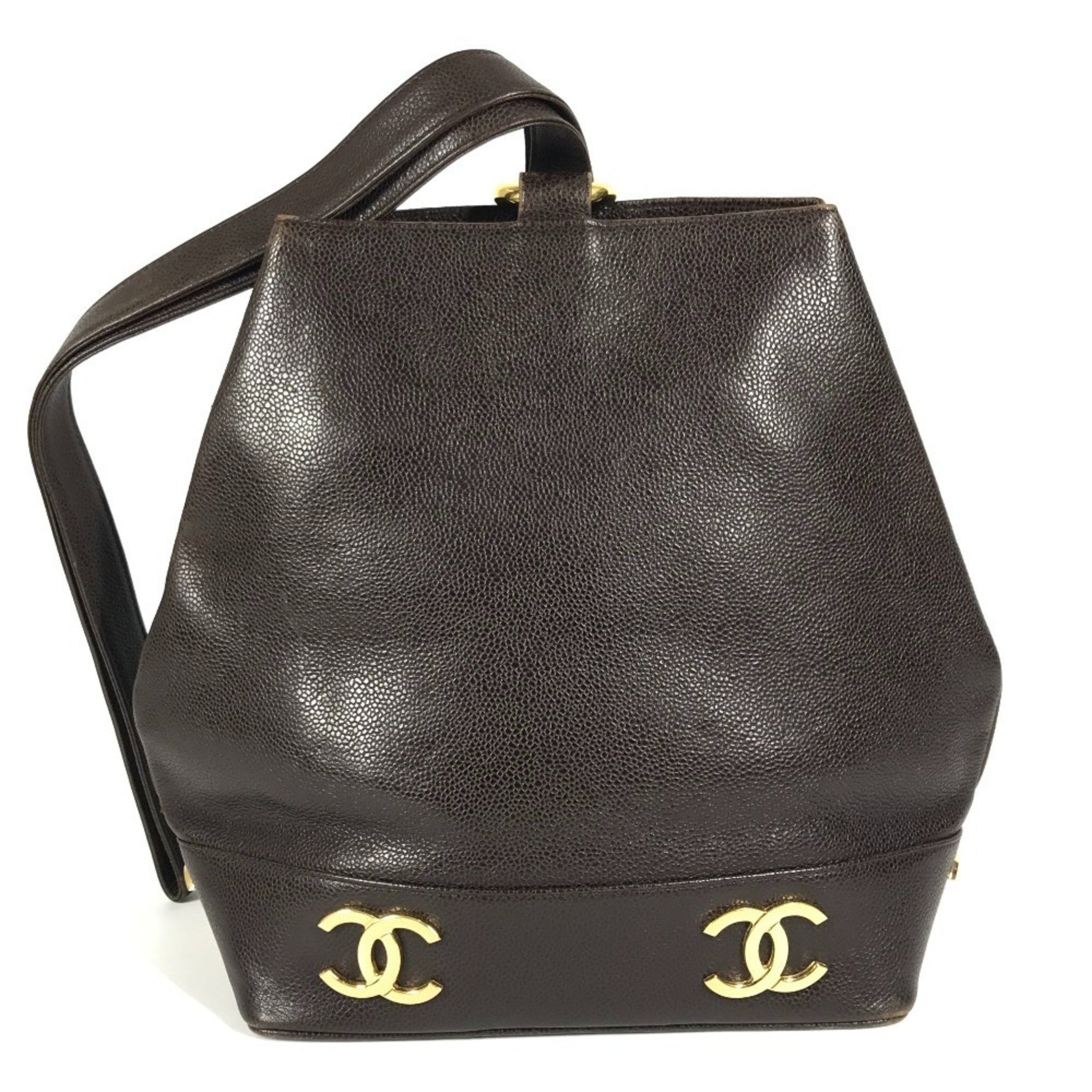 CHANEL Vintage CC Coco Mark Logo Shoulder Bag, One-Shoulder Caviar Leather
