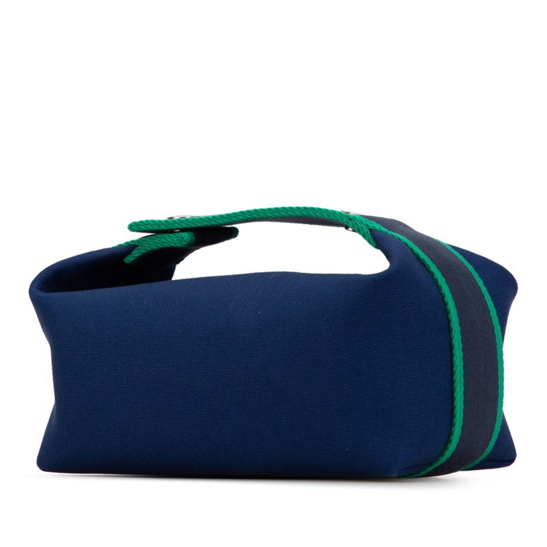 Hermes BRIDE A BLACK PM Pouch Handbag Blue Marine Navy Toile H Women's HERMES