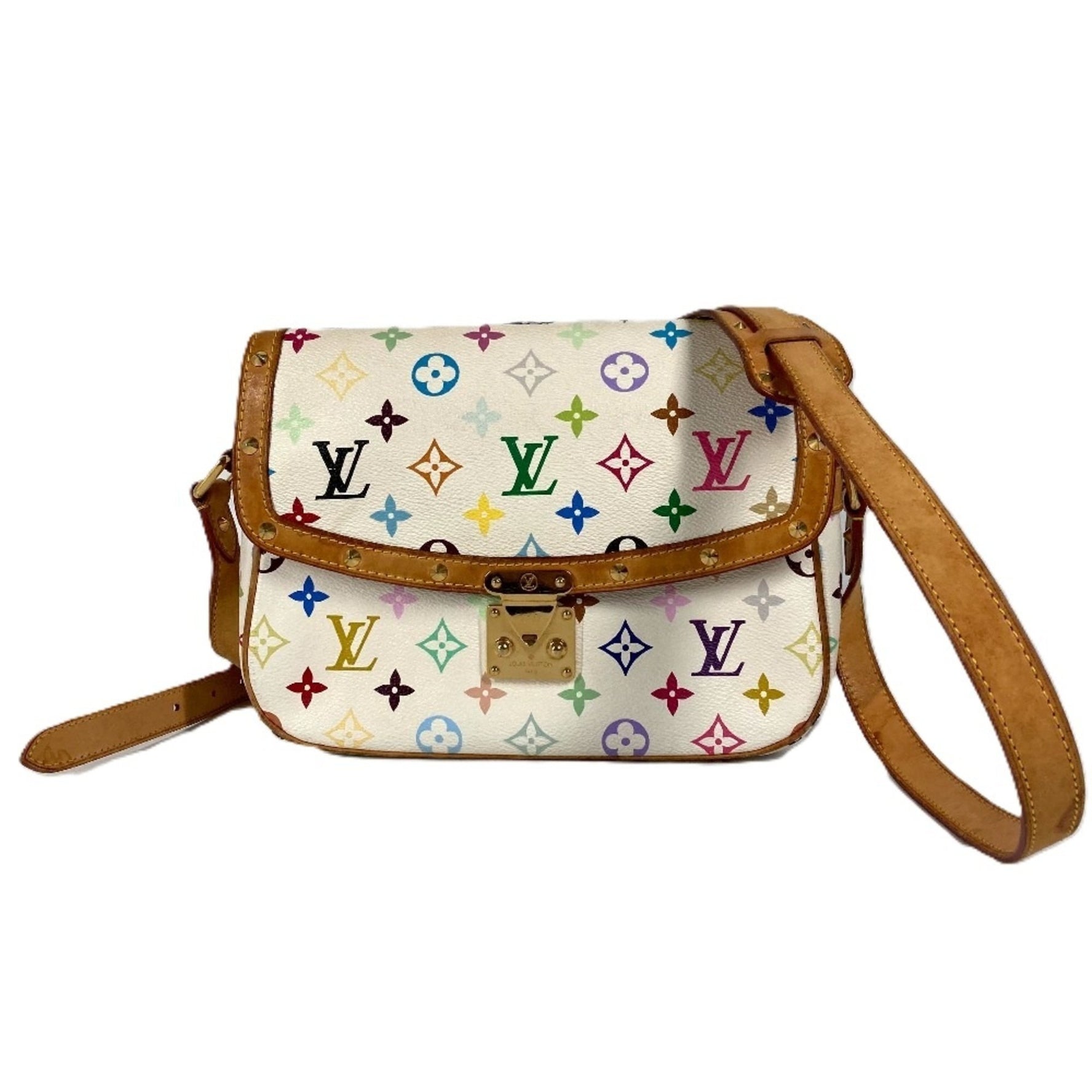 Louis Vuitton Monogram Multicolor Sologne Bag Shoulder Flap Canvas Blanc White