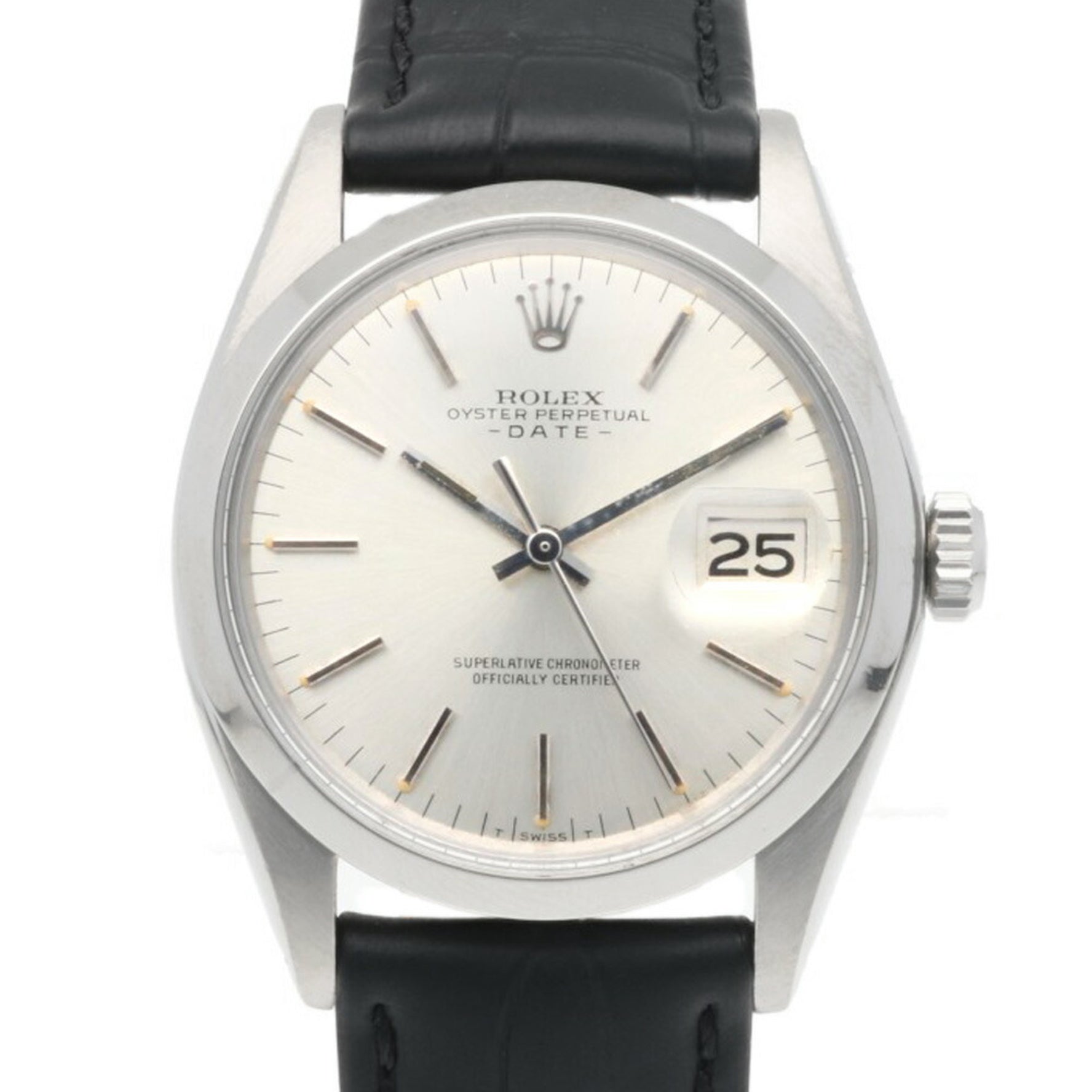 Rolex Date Oyster Perpetual Watch Stainless Steel 1500 Automatic No. 31 1970 Model Overhauled