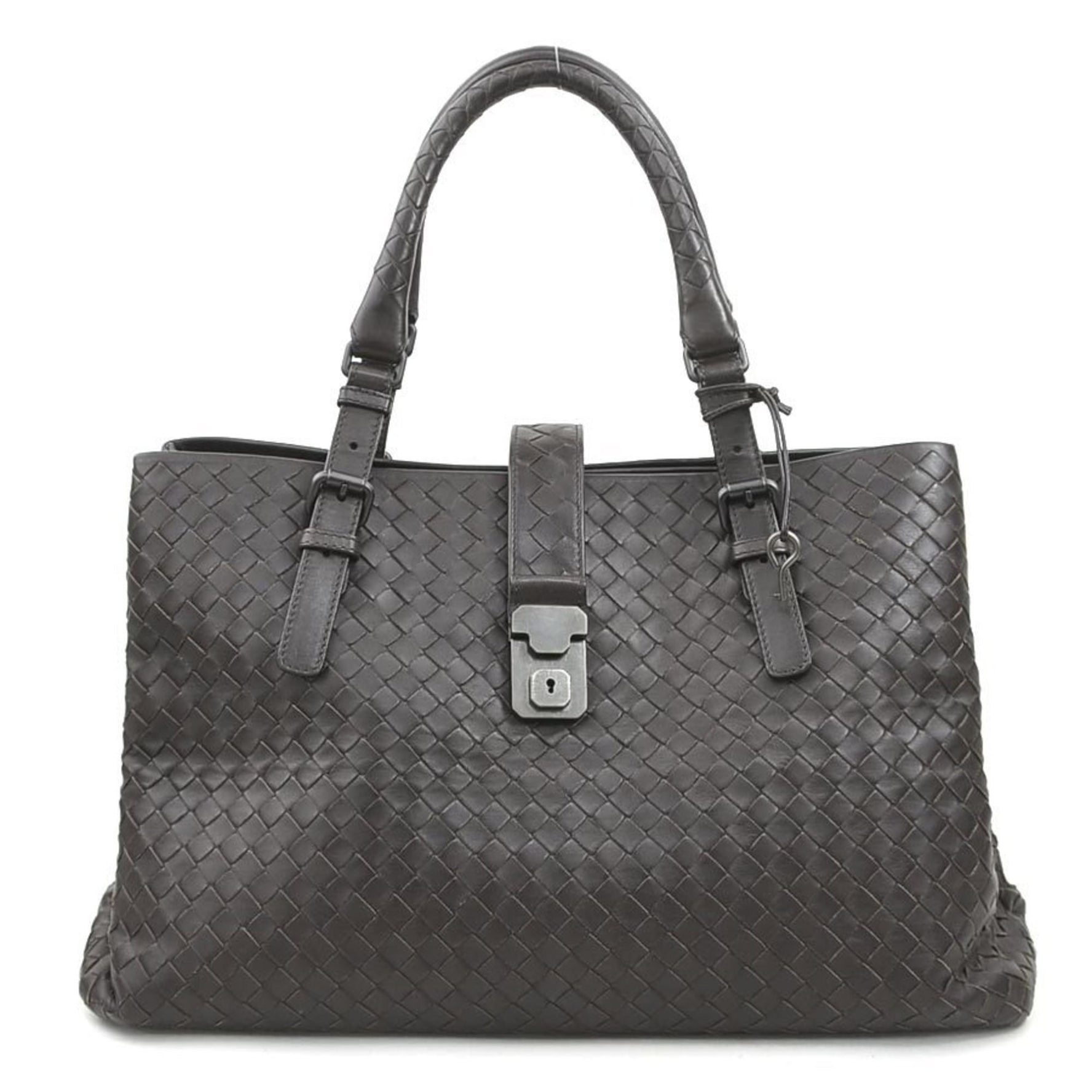 Bottega Veneta Handbag Intrecciato Leather Dark Brown
