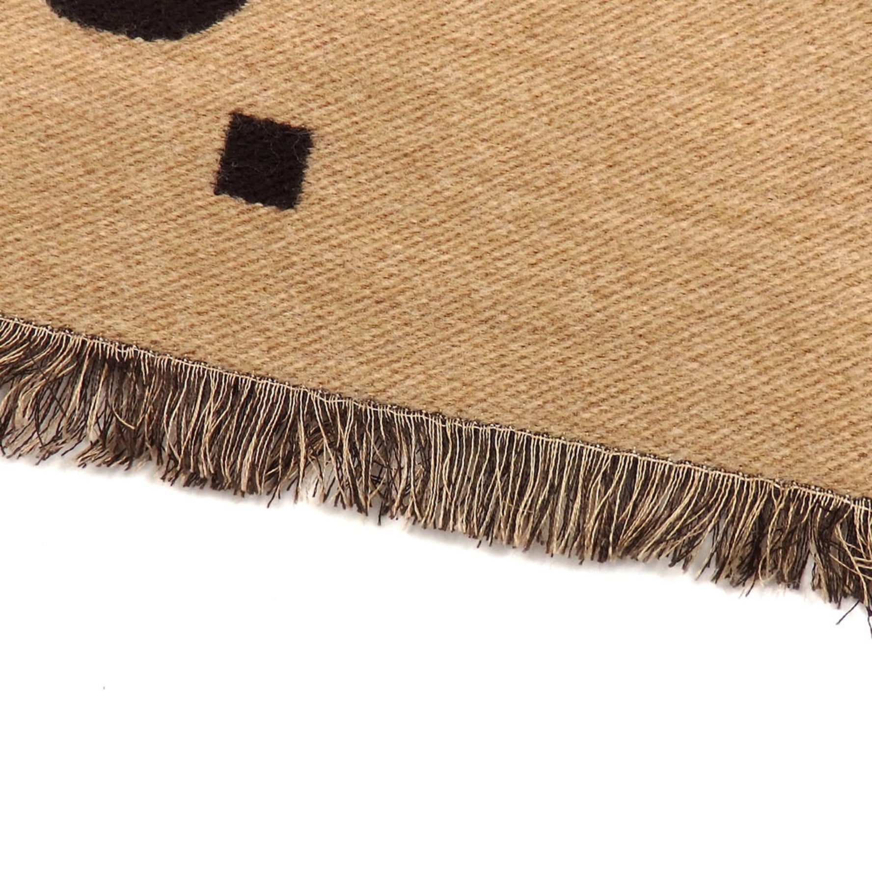 Gucci GG Jacquard Wool and Silk Scarf/Muffler Beige Brown