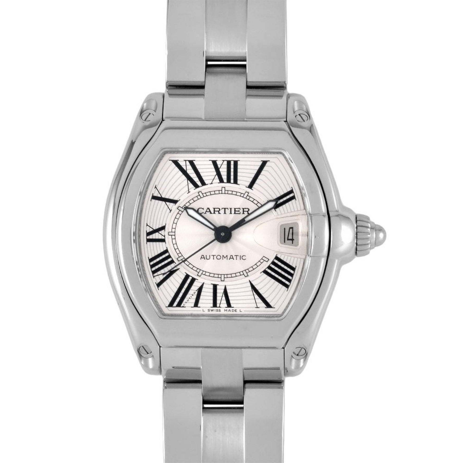Cartier 2510 Roadster LM Automatic Watch Silver Dial Men's