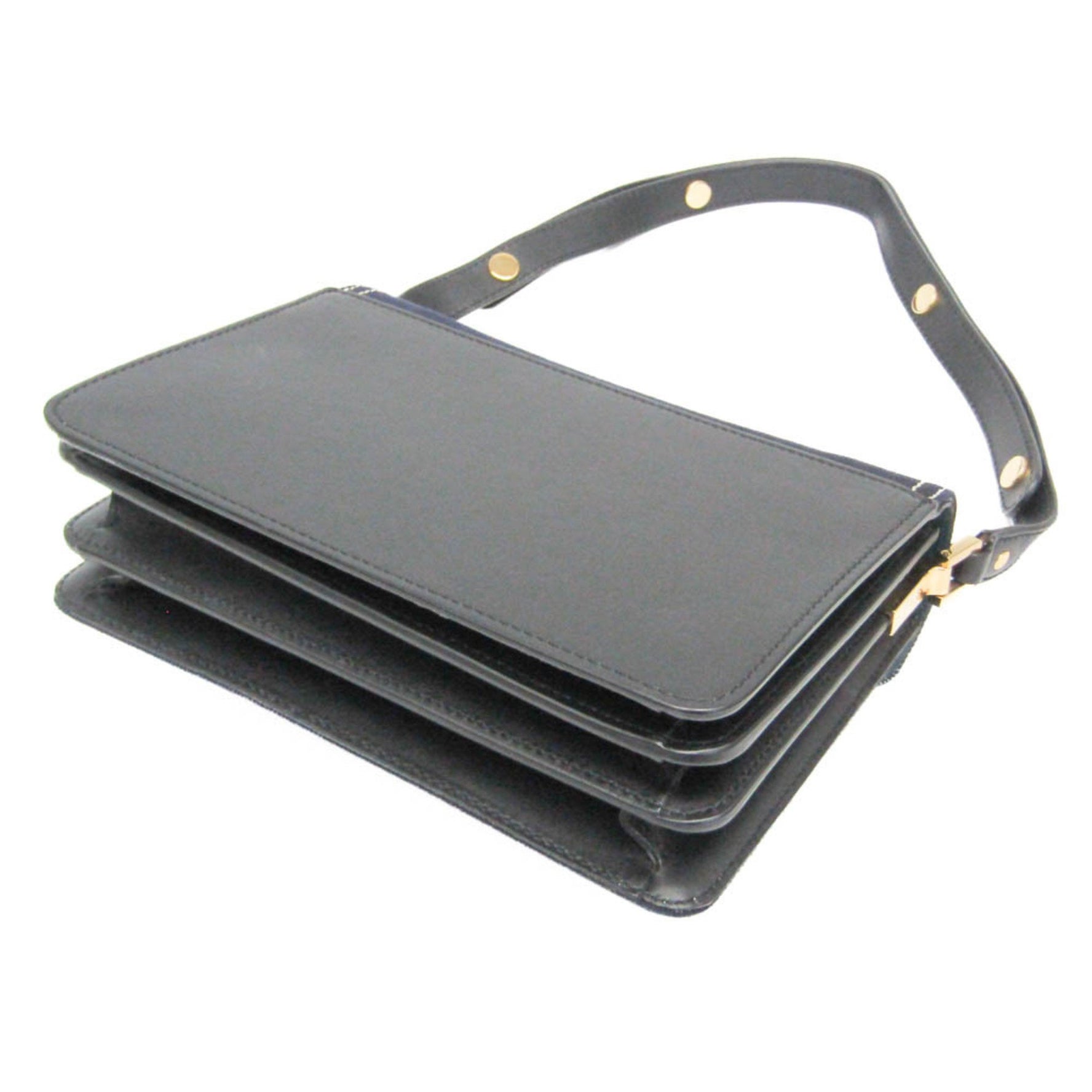 Marni Trunk Bag Women's Denim Shoulder Bag Black,Navy