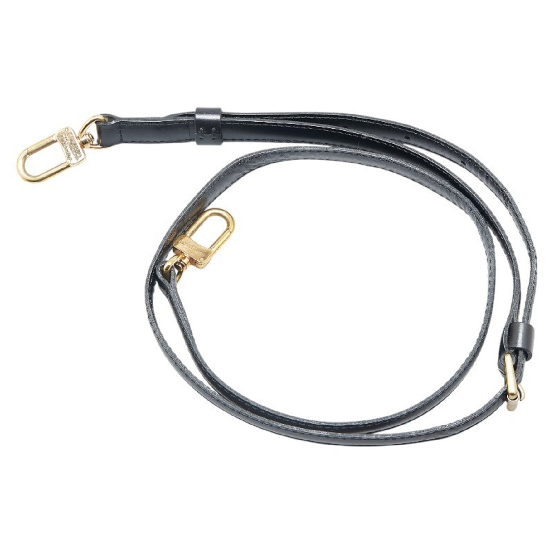 Louis Vuitton shoulder strap, black leather, women's LOUIS VUITTON