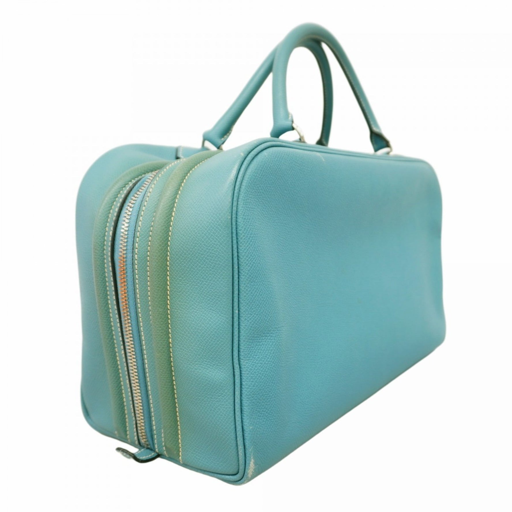 Hermes Hermès Sac Envie 36 Handbag in Epsom Leather, Blue Jean, with J Stamp