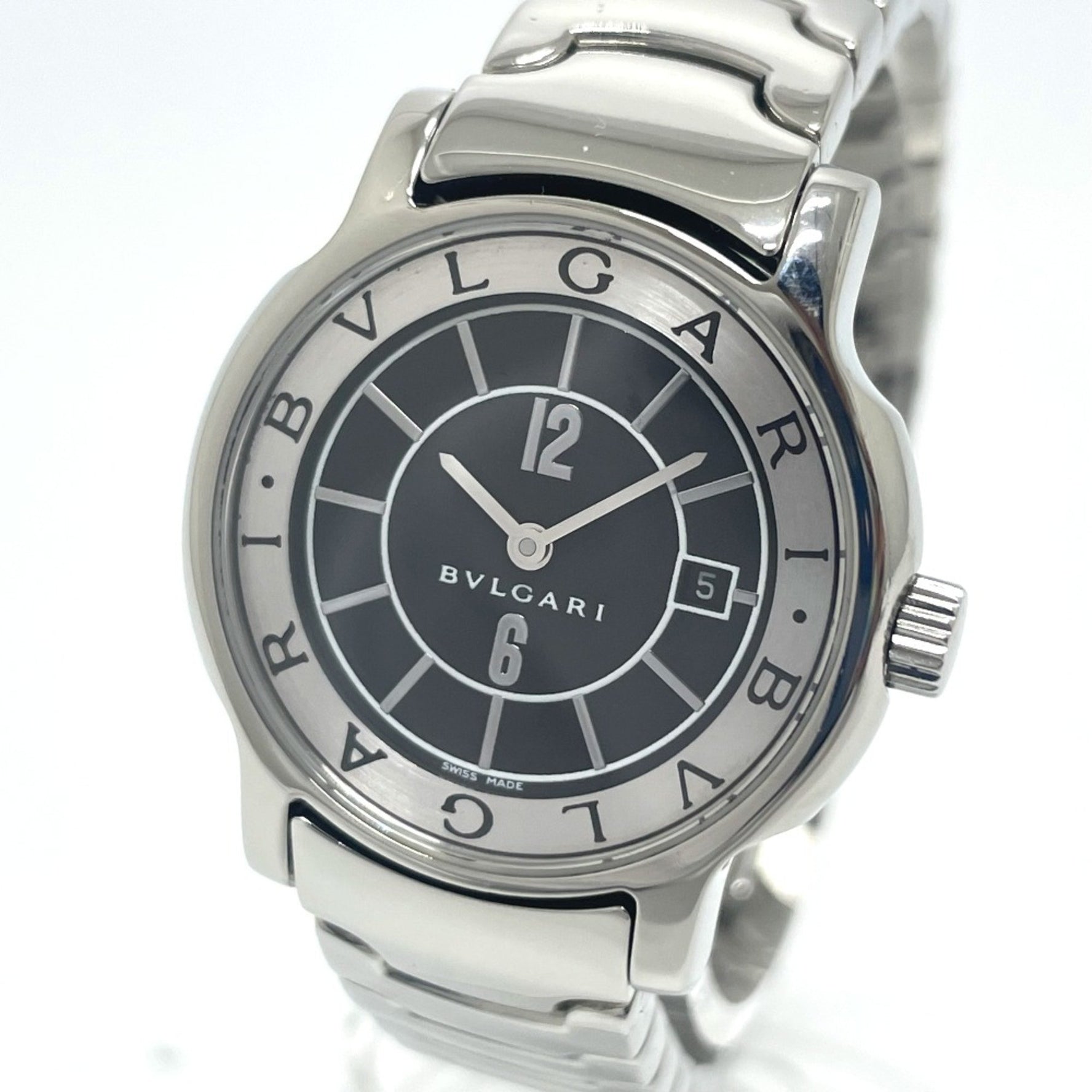Bvlgari ST29S Quartz Date Wristwatch Silver