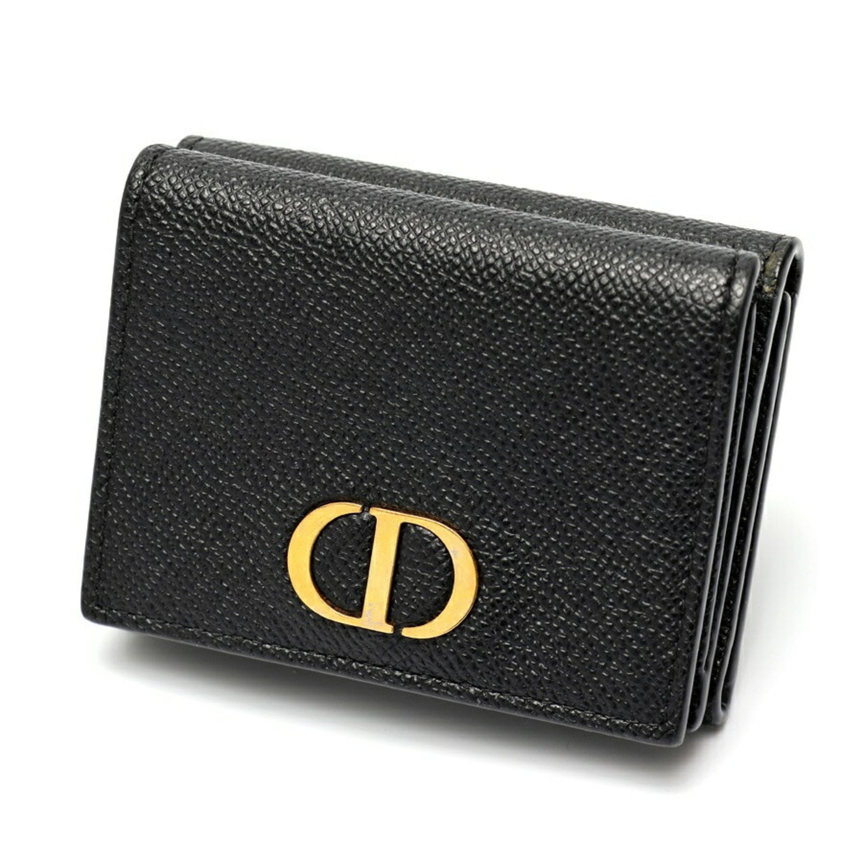 Christian Dior Dior DIOR 30 Montaigne Compact Wallet Tri-fold Leather