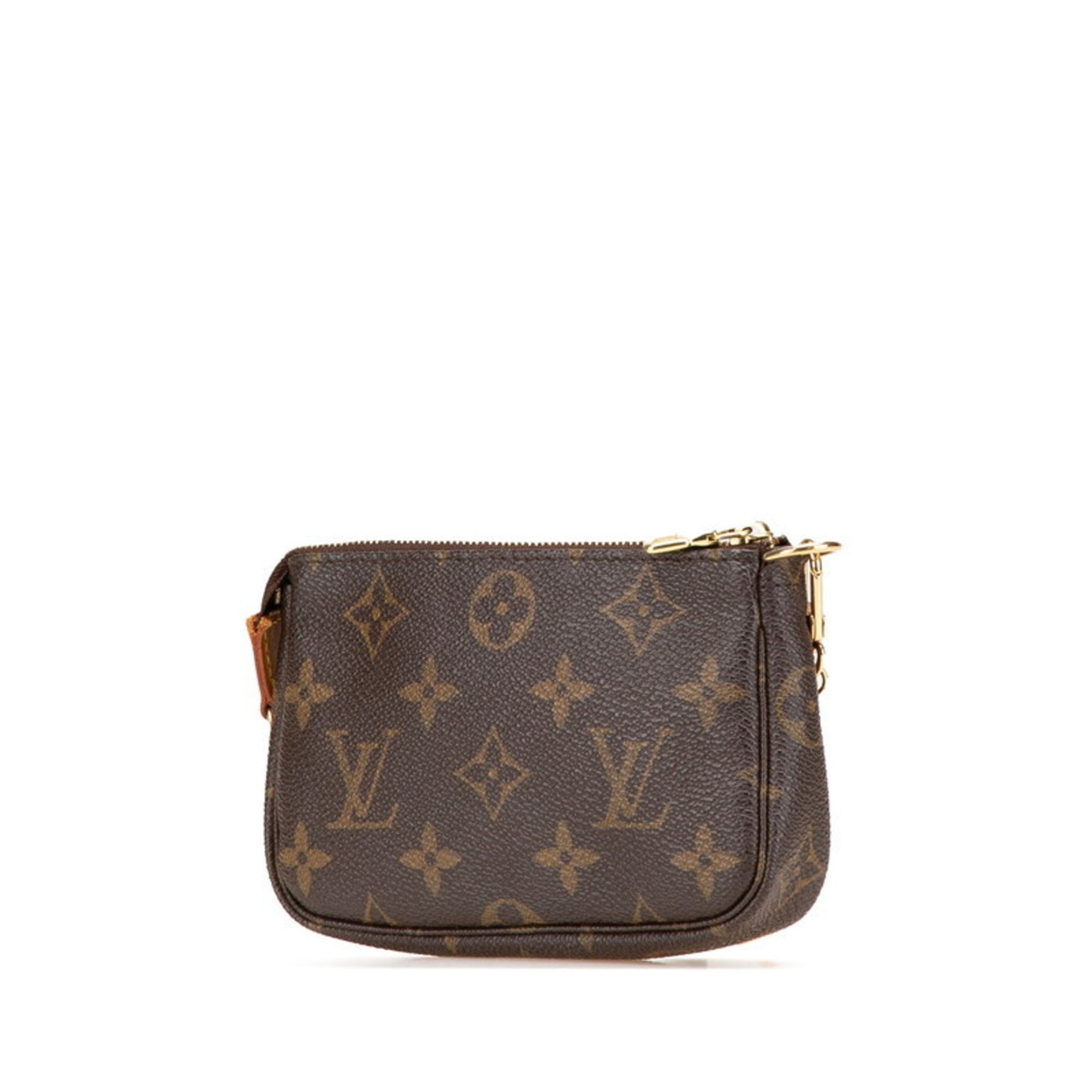 Louis Vuitton Monogram Accessoires Chain Pouch Brown Leather