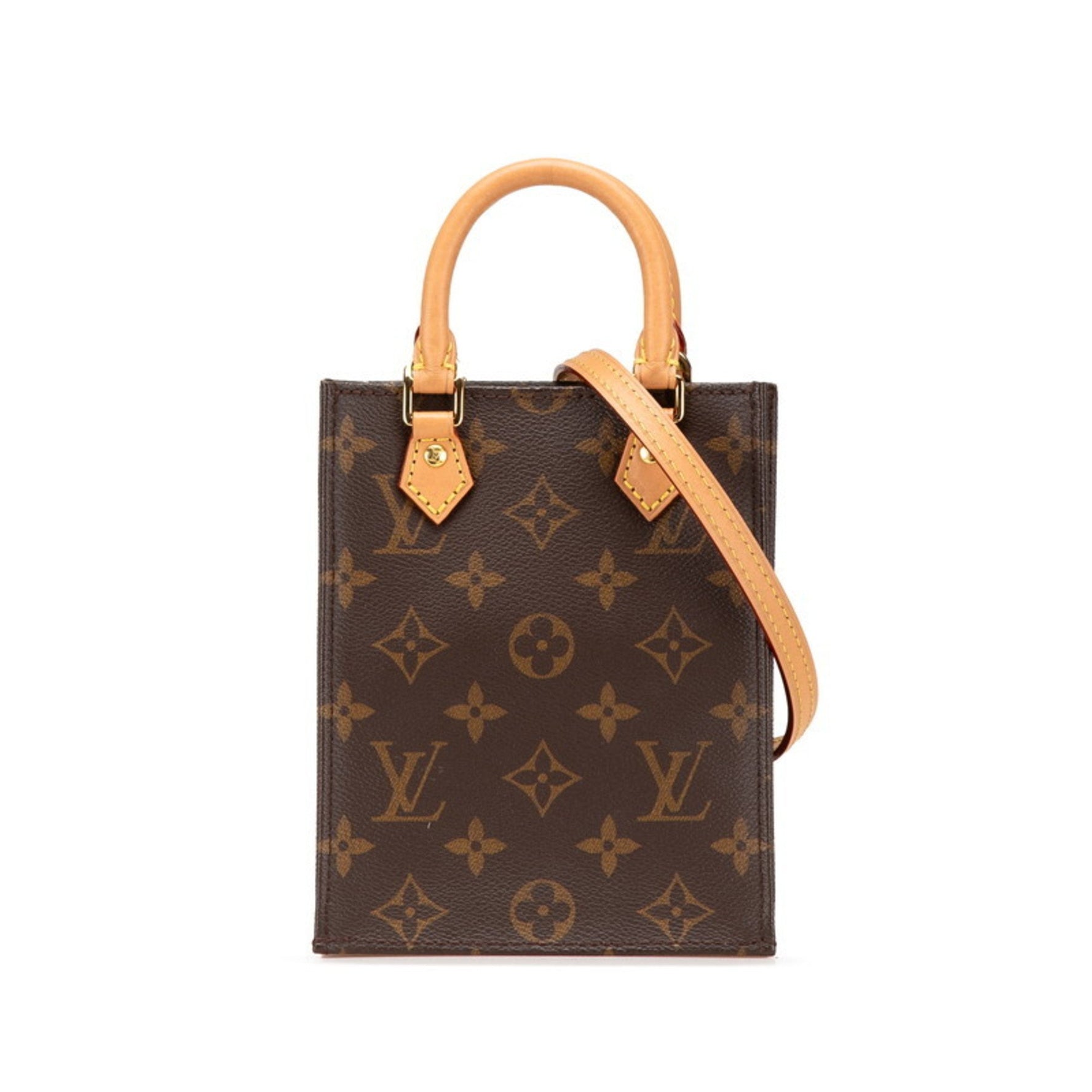 Louis Vuitton Monogram Petite Sac Plat Handbag/Shoulder Bag Leather LOUIS VUITTON