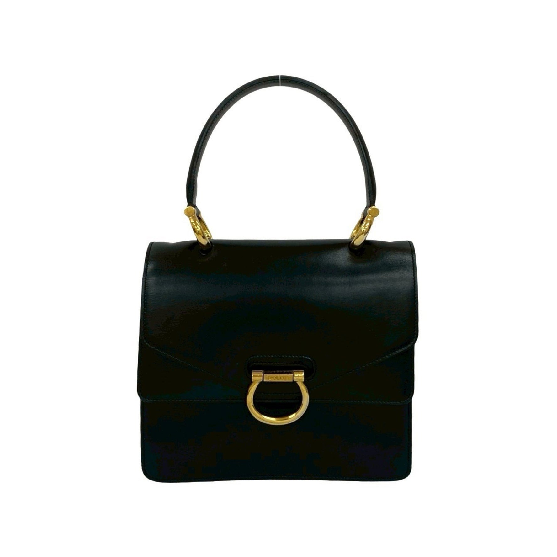 CELINE Logo Hardware Calfskin Leather Genuine Handbag Mini Tote Bag 389-8