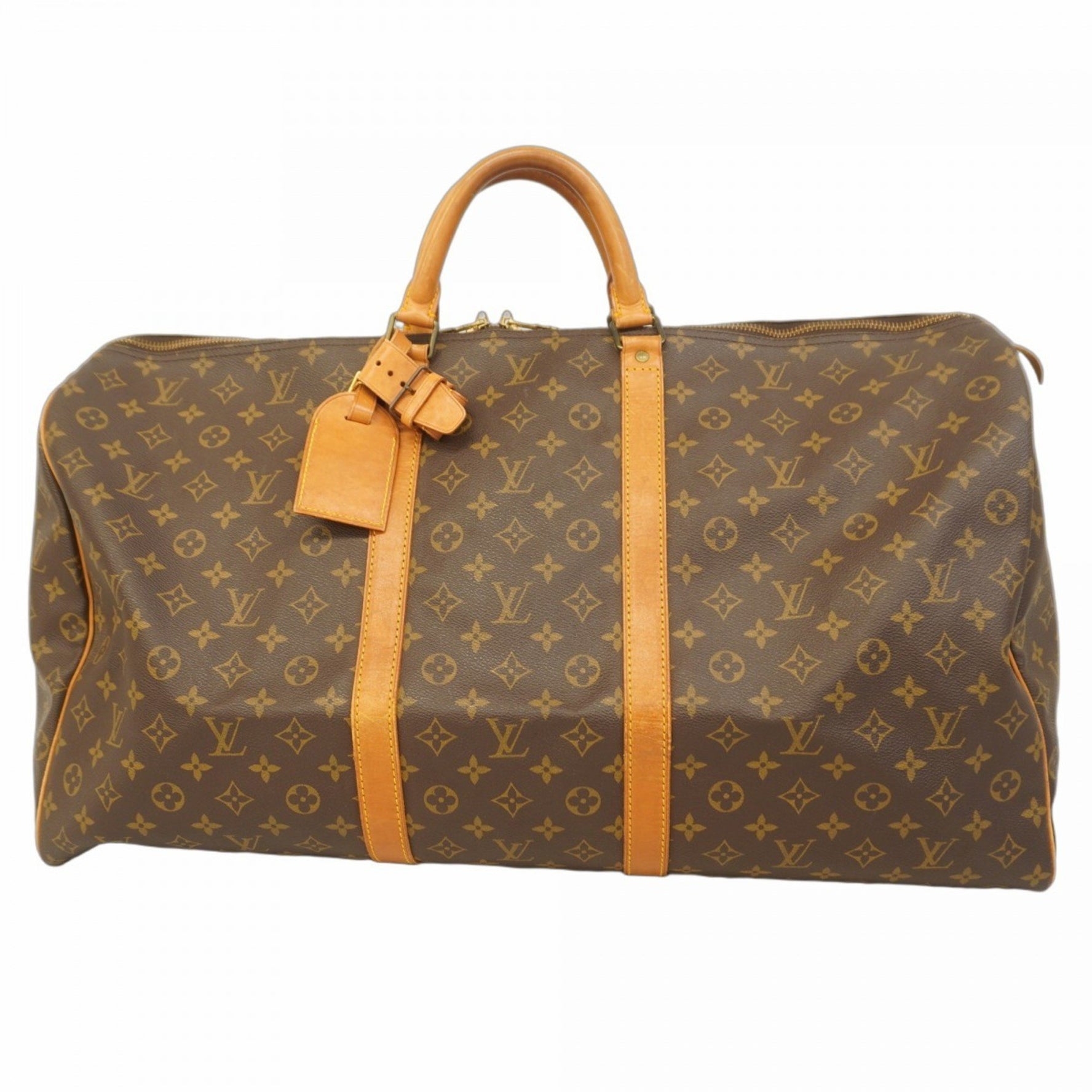 Louis Vuitton Monogram Keepall 60 Boston Bag M41422 Brown Men's and Women's