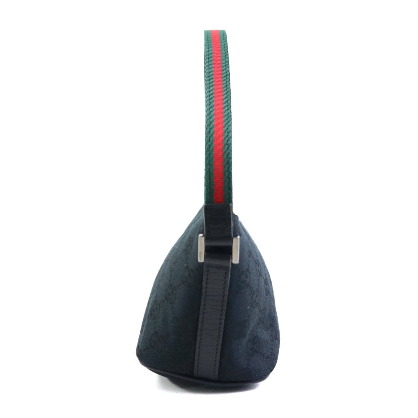 GUCCI handbag GG canvas black green red ladies