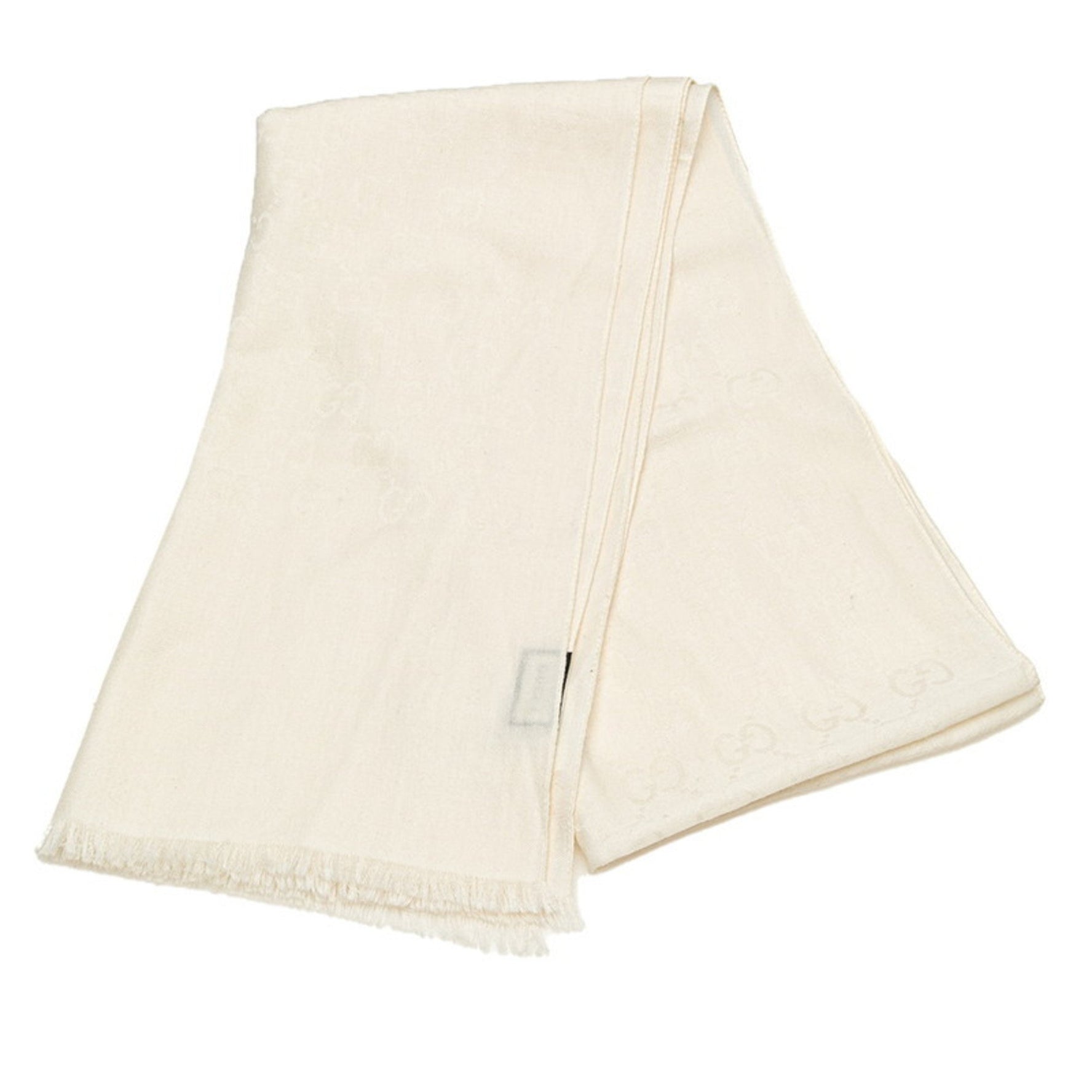 Gucci GG Stole Scarf White Ivory Wool Silk Women's GUCCI
