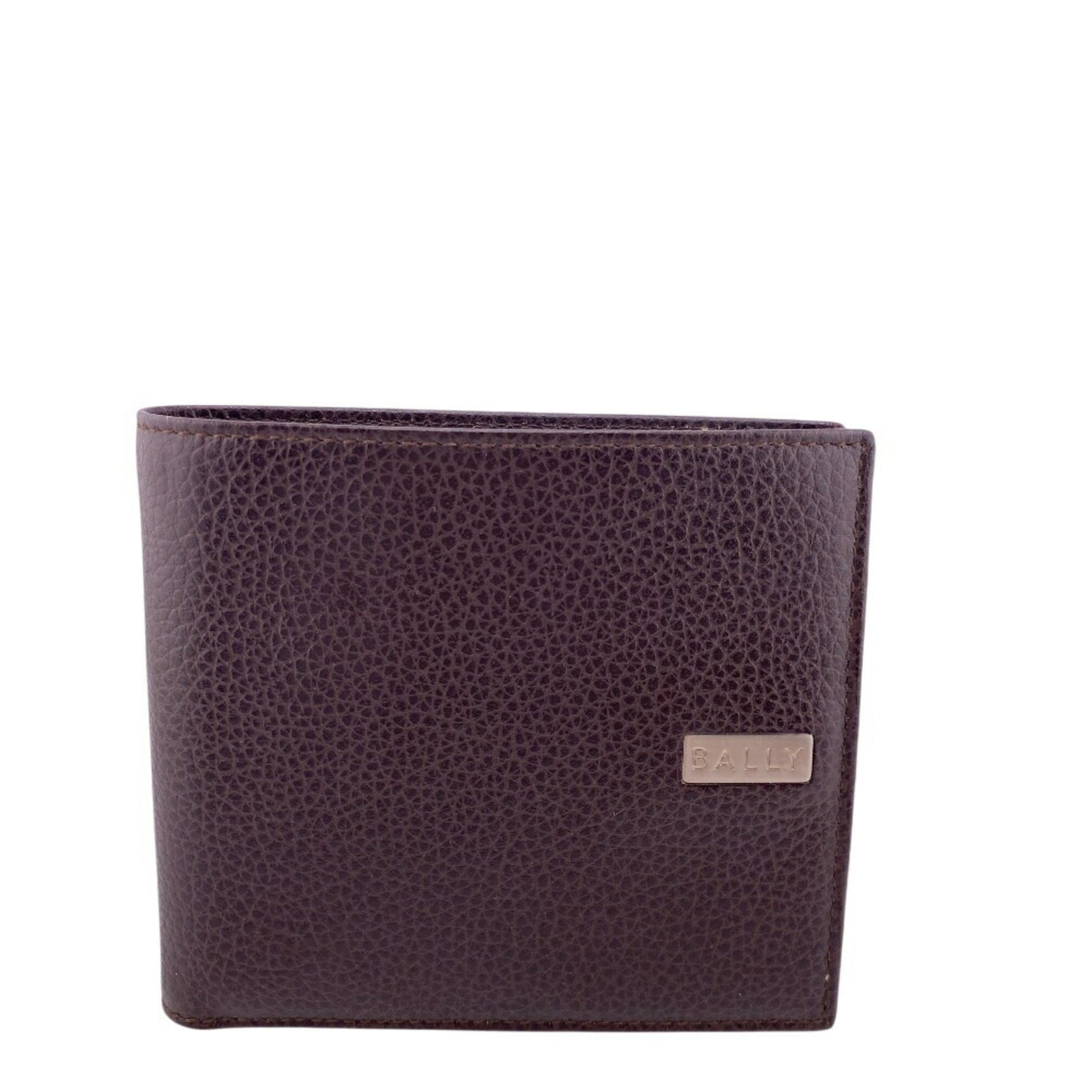 BALLY Billfold Card Case Bi-fold Wallet Brown Men's
