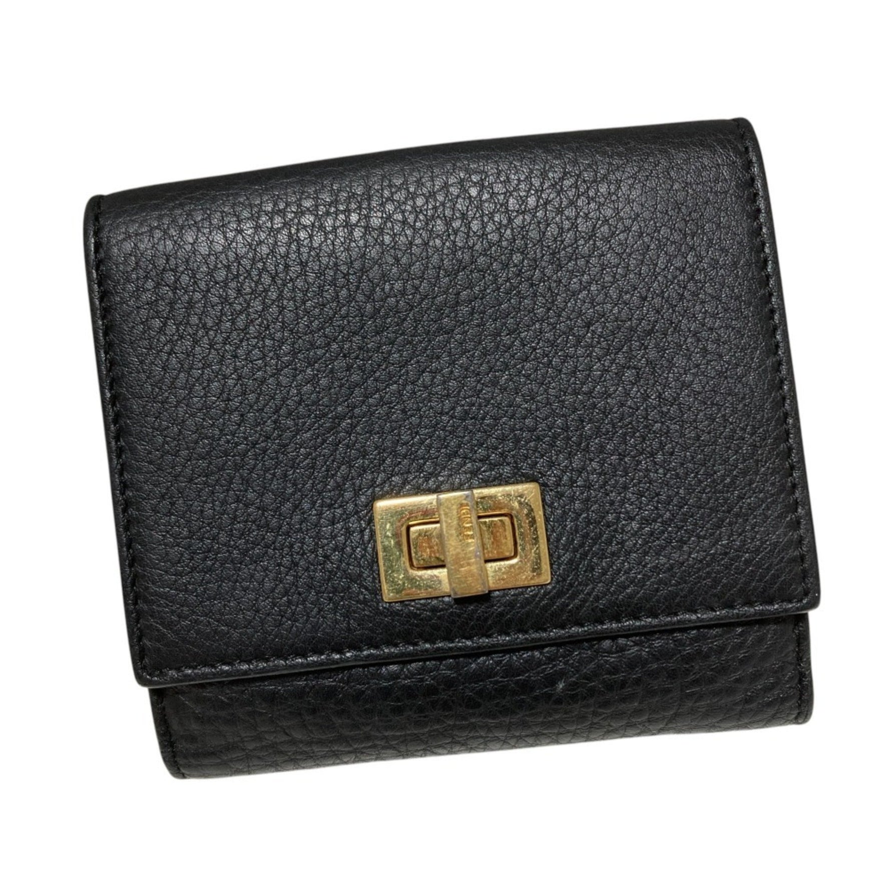 FENDI Peekaboo Leather Compact Wallet, Bifold