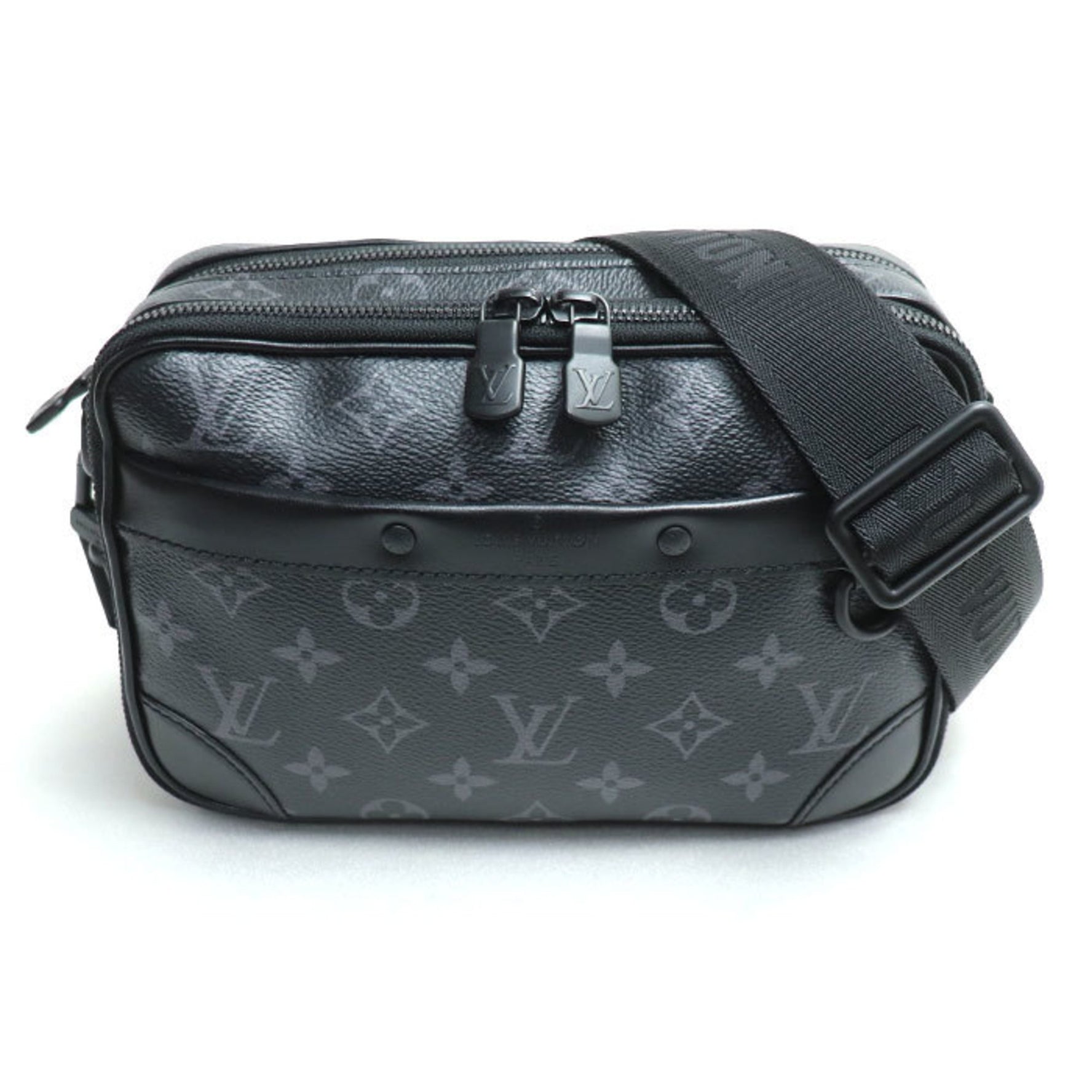 LOUIS VUITTON Louis Vuitton Alpha Shoulder Bag Monogram Eclipse Black M46955 IC Chip Men's