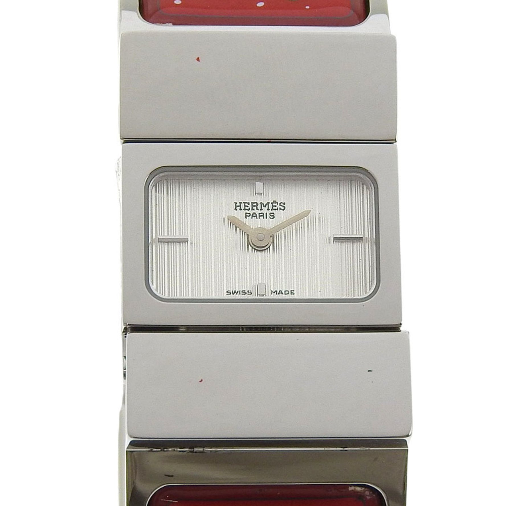 Hermès Location Watch Stainless Steel Quartz Analog Display, White Dial