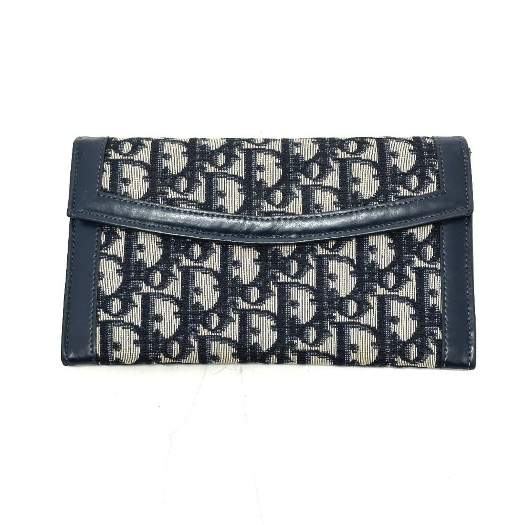 Christian Dior Dior Trotter Jacquard Vintage Flap Long Wallet, Clasp Purse, Jacquard