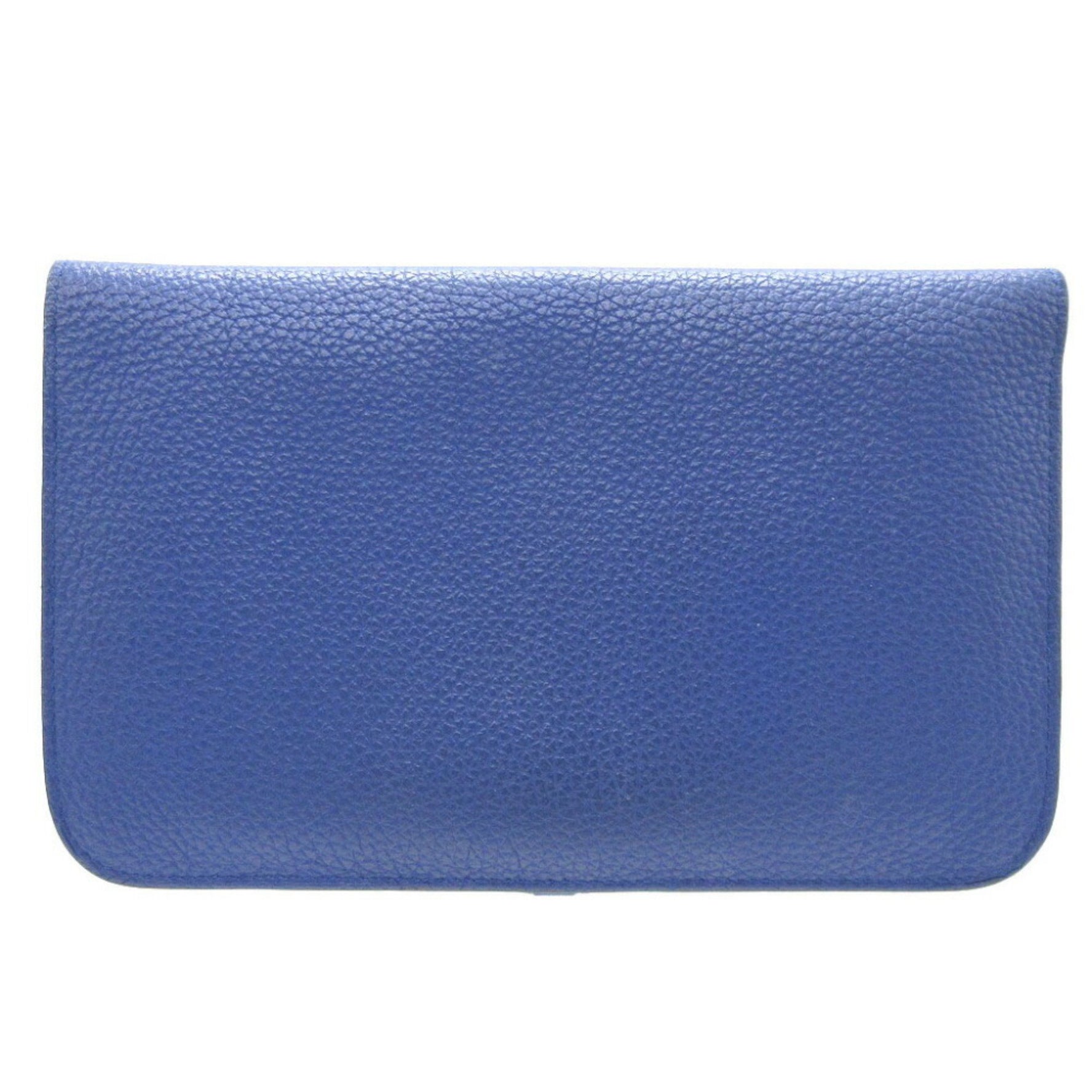 Hermes Dogon GM T stamp (made in 2015) Togo Blue Electric Wallet