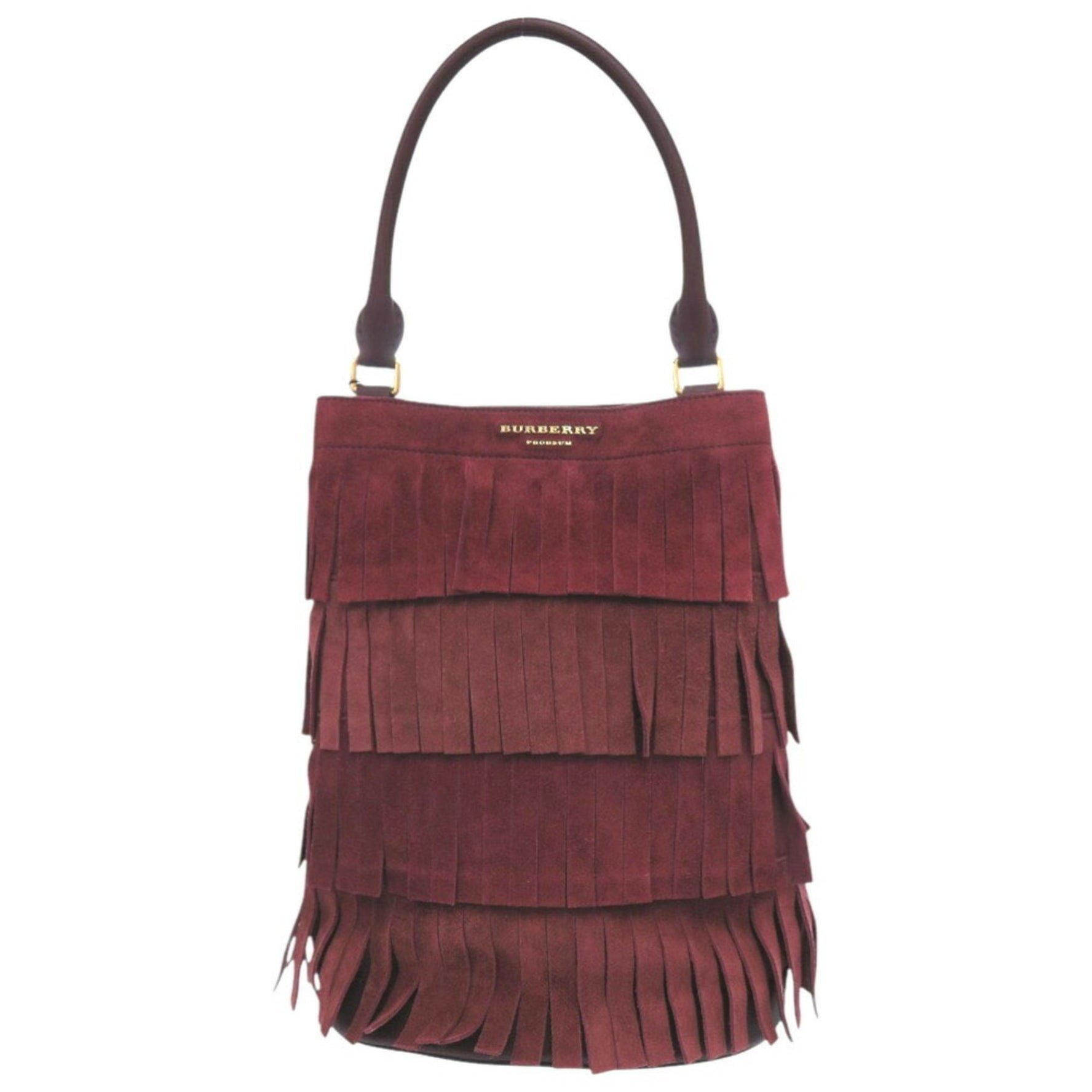 Burberry PRORSUM Suede Leather Bordeaux Bag 1323BURBERRY