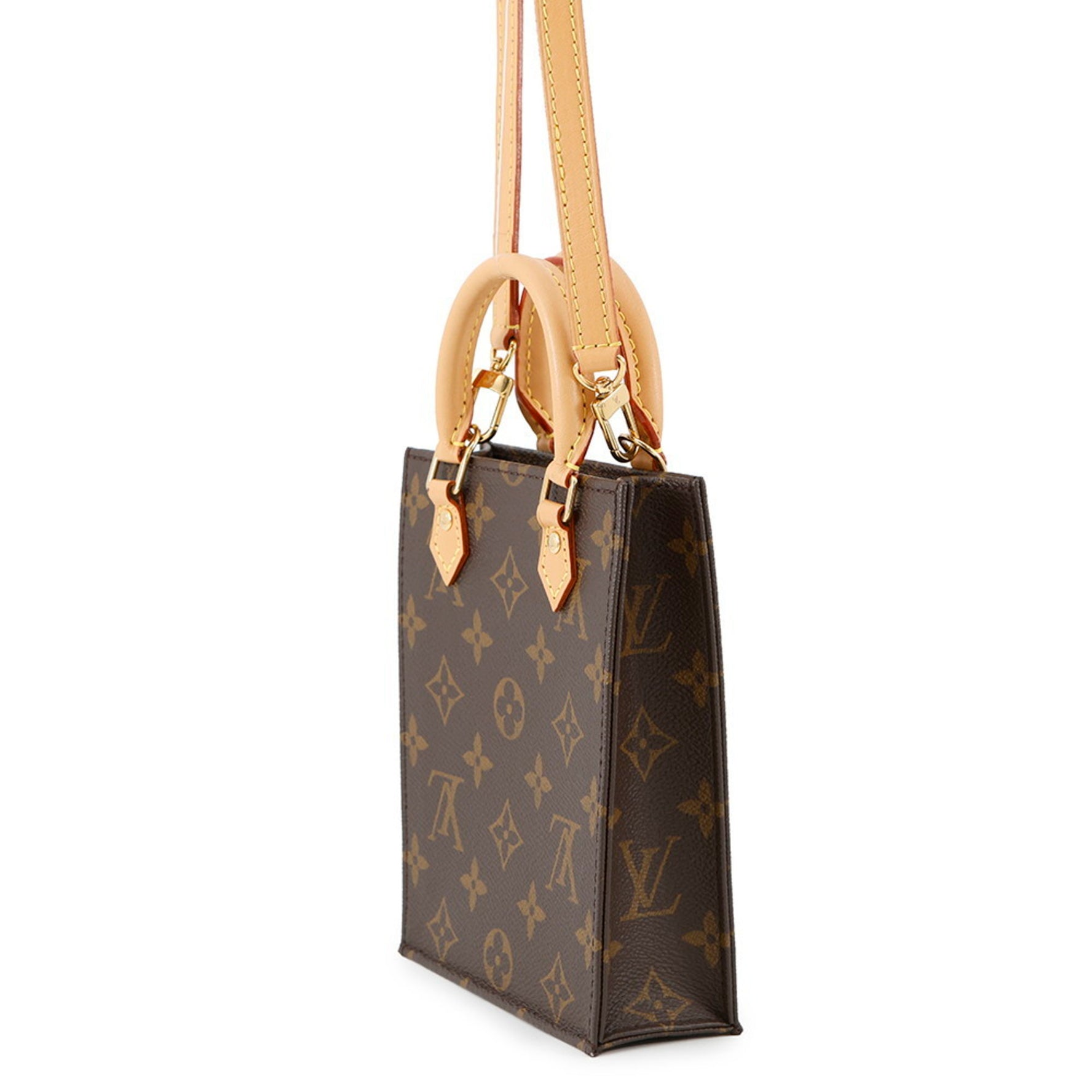 Louis Vuitton Petite Sac Plat Monogram Handbag Shoulder Bag