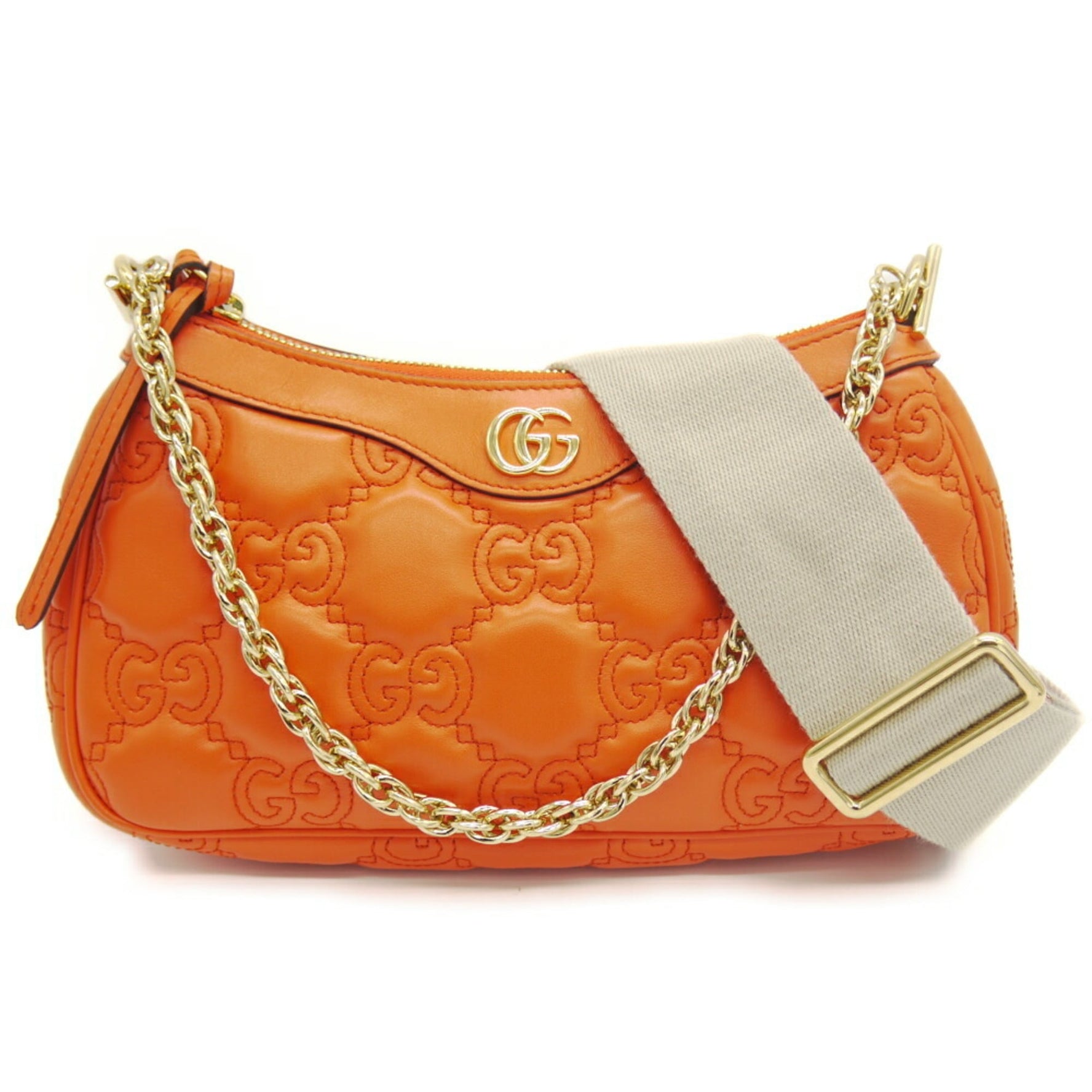 GUCCI GG Matelasse Leather Handbag Chain Shoulder Bag