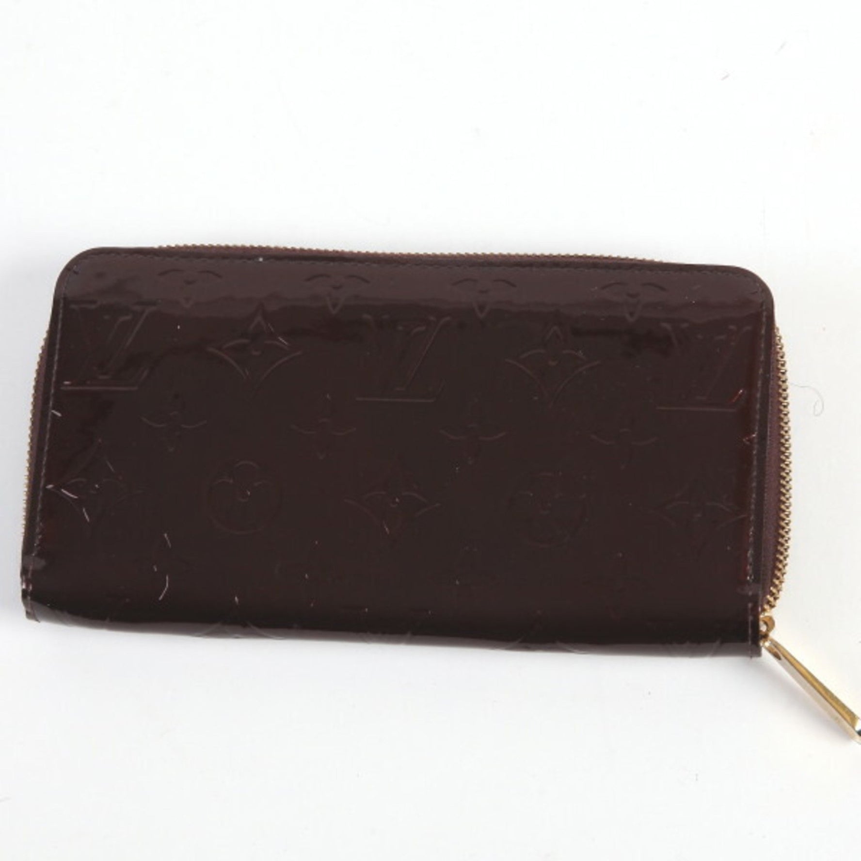 Louis Vuitton Round Zipper Vernis Zippy Wallet Amaranto Long LV