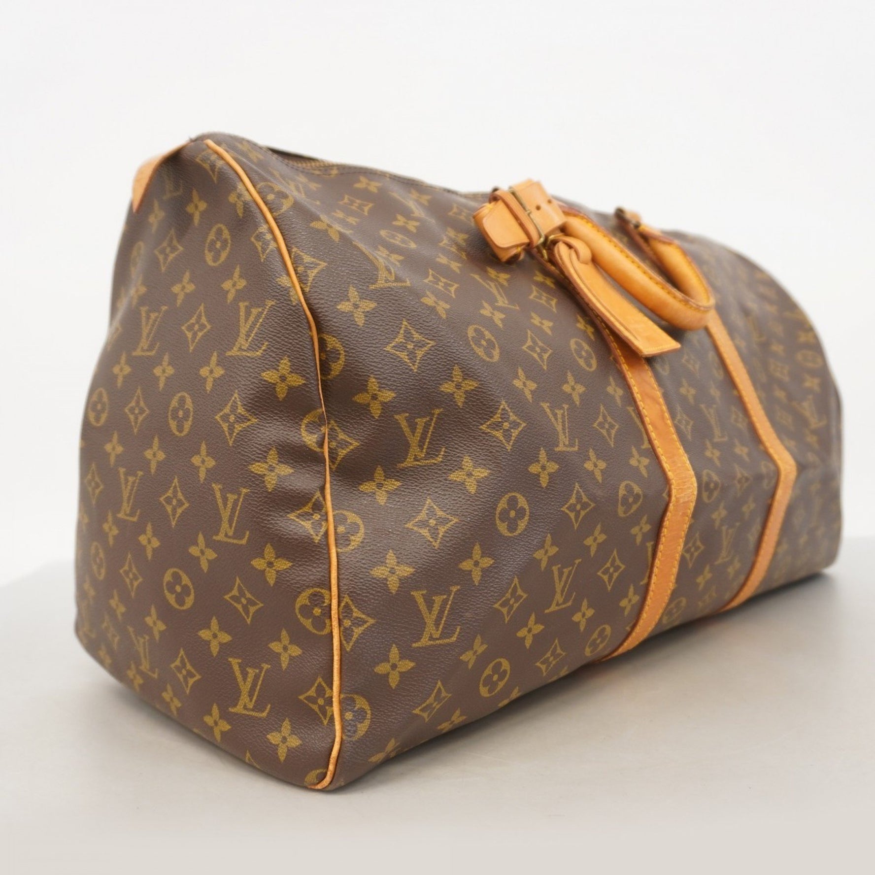 Louis Vuitton Monogram Keepall 55 Boston Bag M41424 Brown Men's and Women's