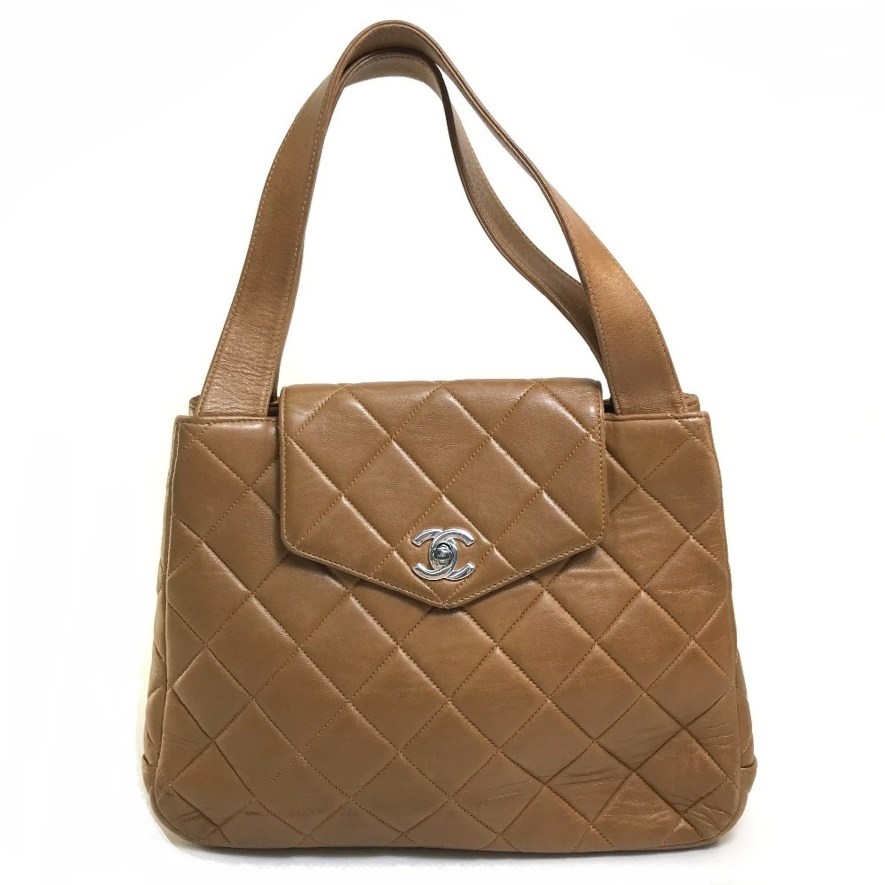 CHANEL Matelasse CC Coco Mark Bag Tote Handbag Lambskin