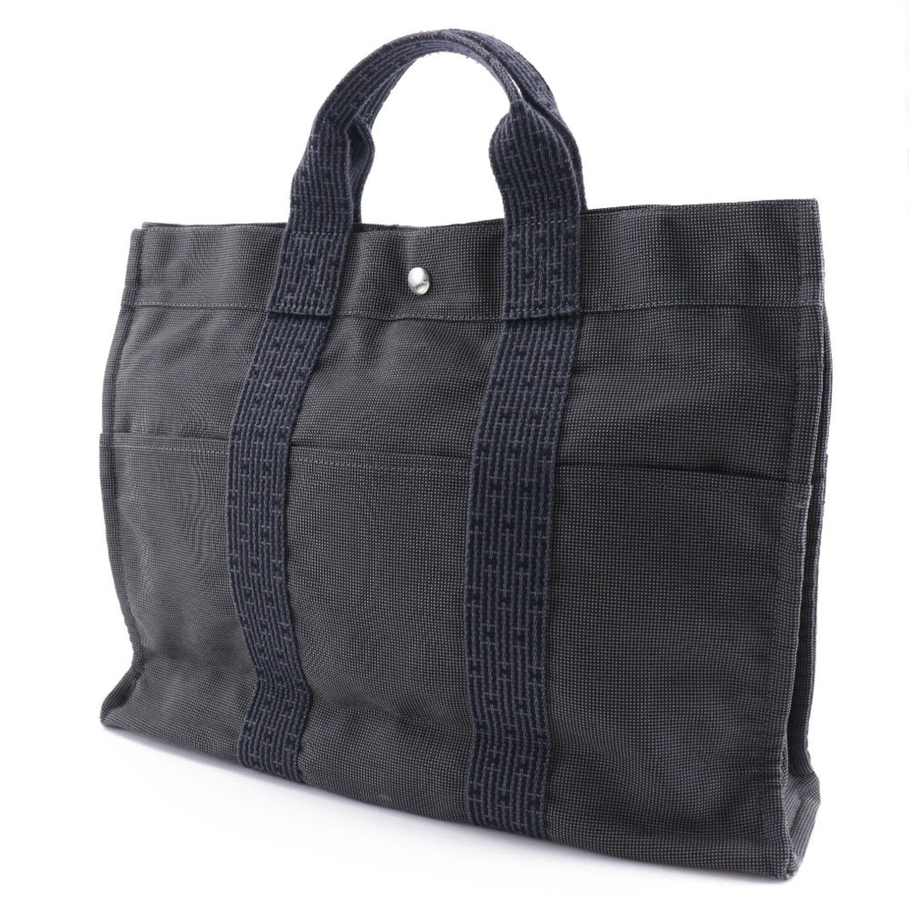 Hermes Airline Tote MM Handbag Nylon Canvas Grey Herline ToteMM Unisex