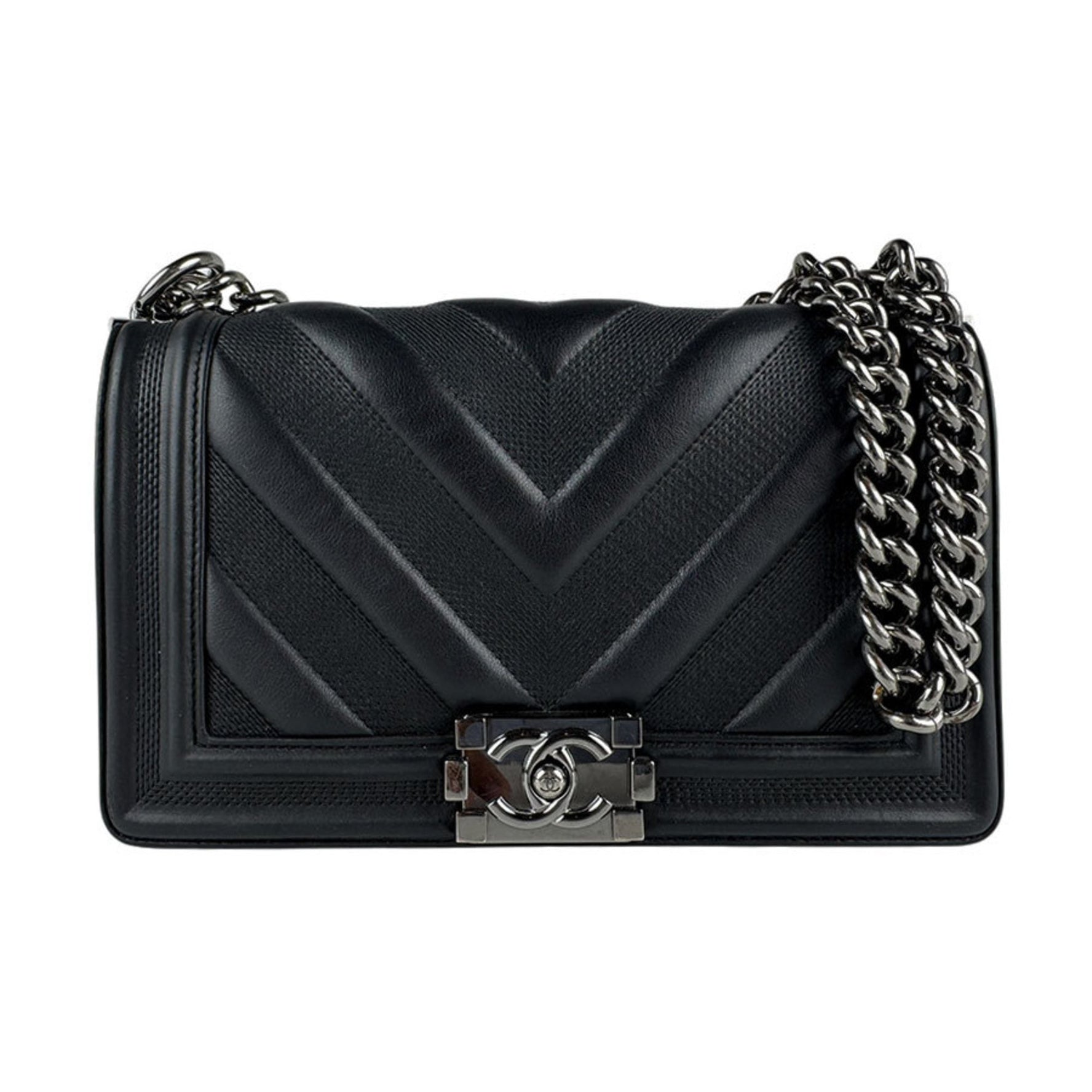 CHANEL Boy Shoulder Bag, Leather
