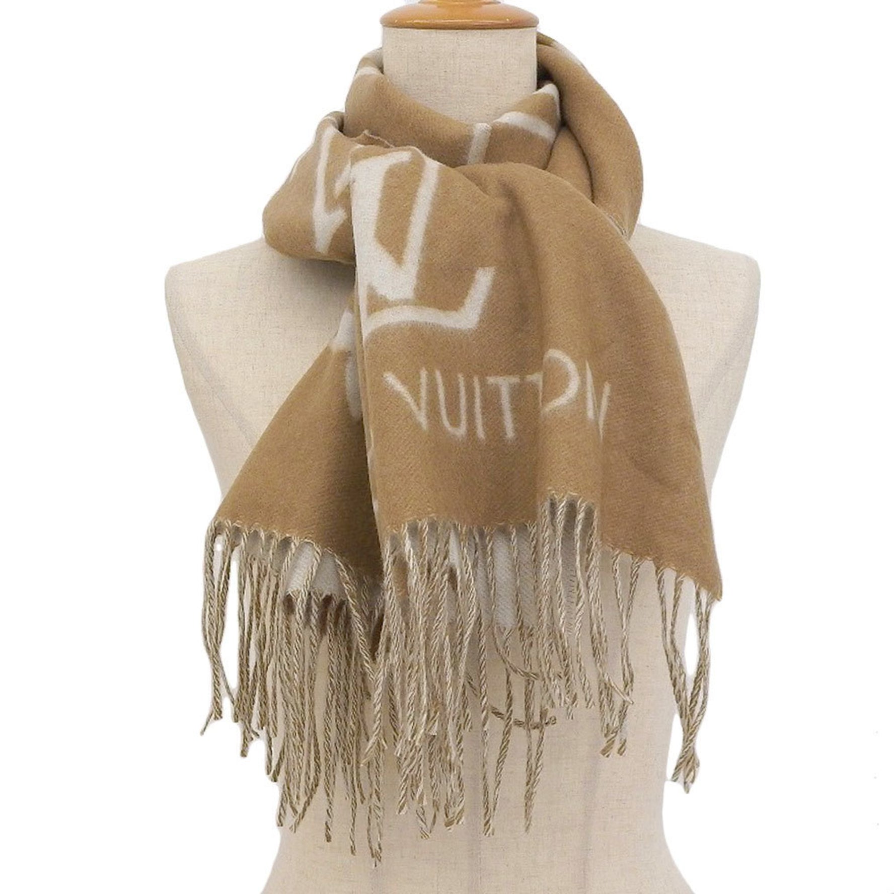 Louis Vuitton LOUIS VUITTON Reykjavik M76067 Scarf Cashmere Sable