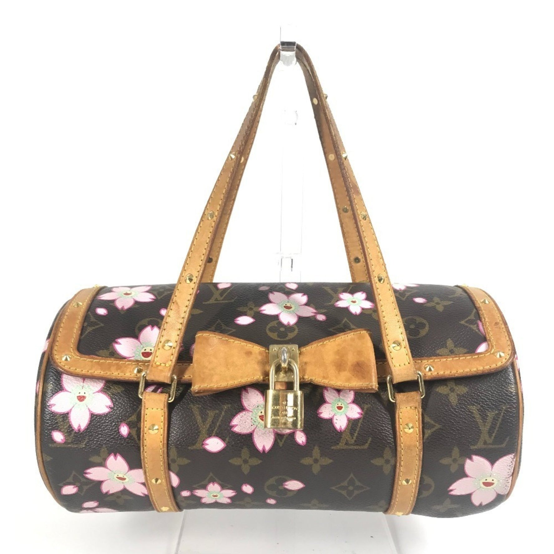 LOUIS VUITTON Monogram Cherry Blossom by Takashi Murakami, Papillon Tote Bag, Shoulder Handbag, Canvas, Brown