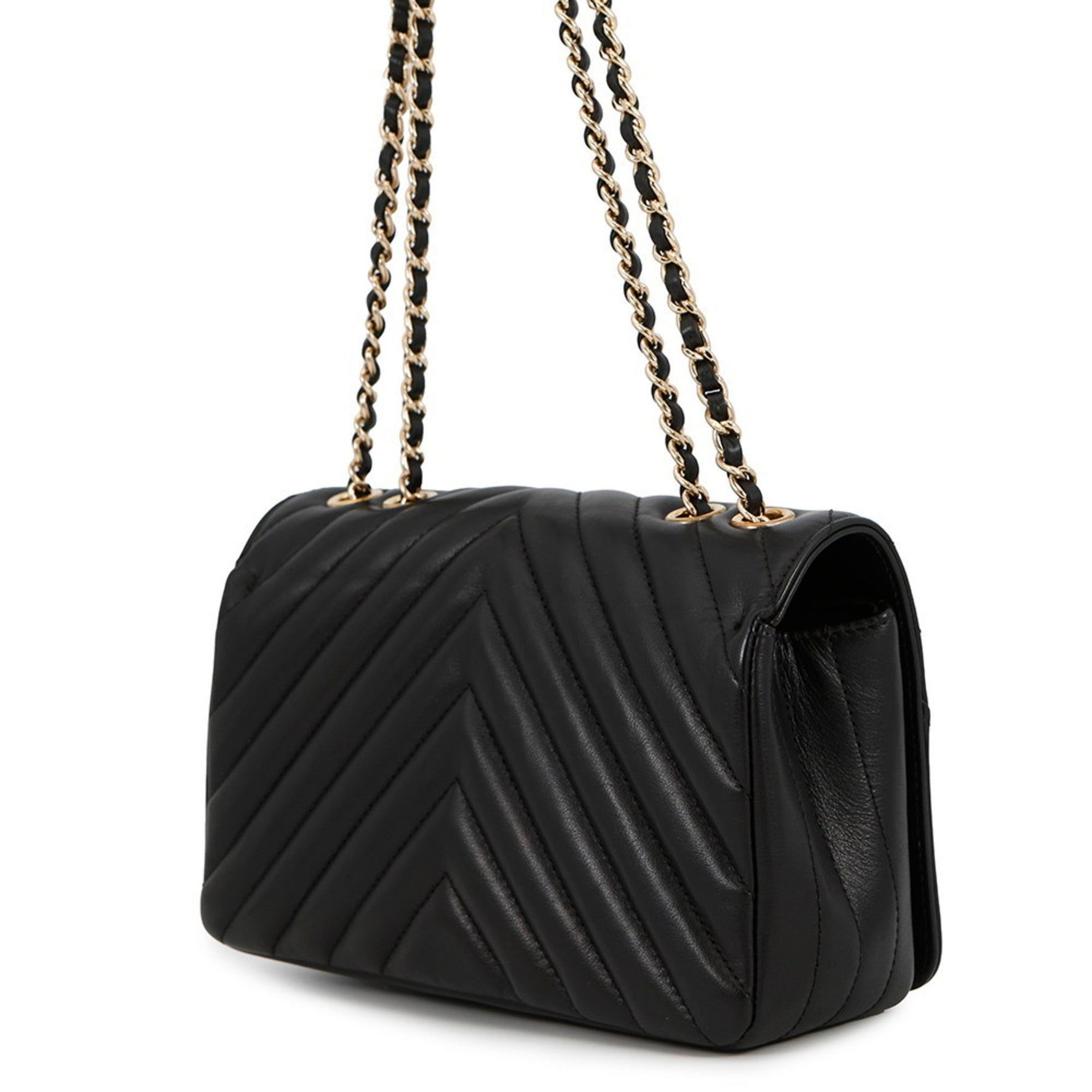 Chanel Chain Shoulder Bag, V-Stitch Chevron Lambskin