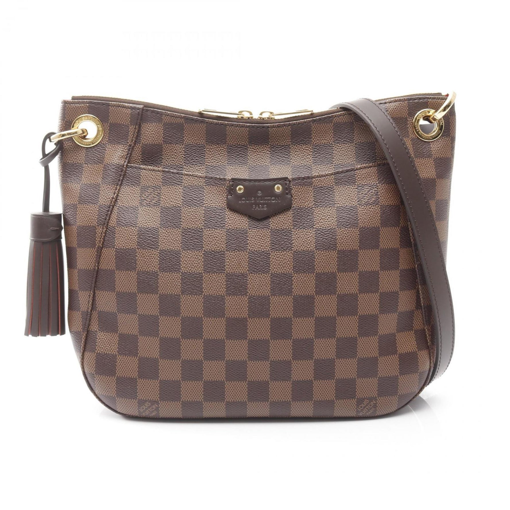 Louis Vuitton South Bank Shoulder Bag, Coated Canvas, Leather, Damier, Brown