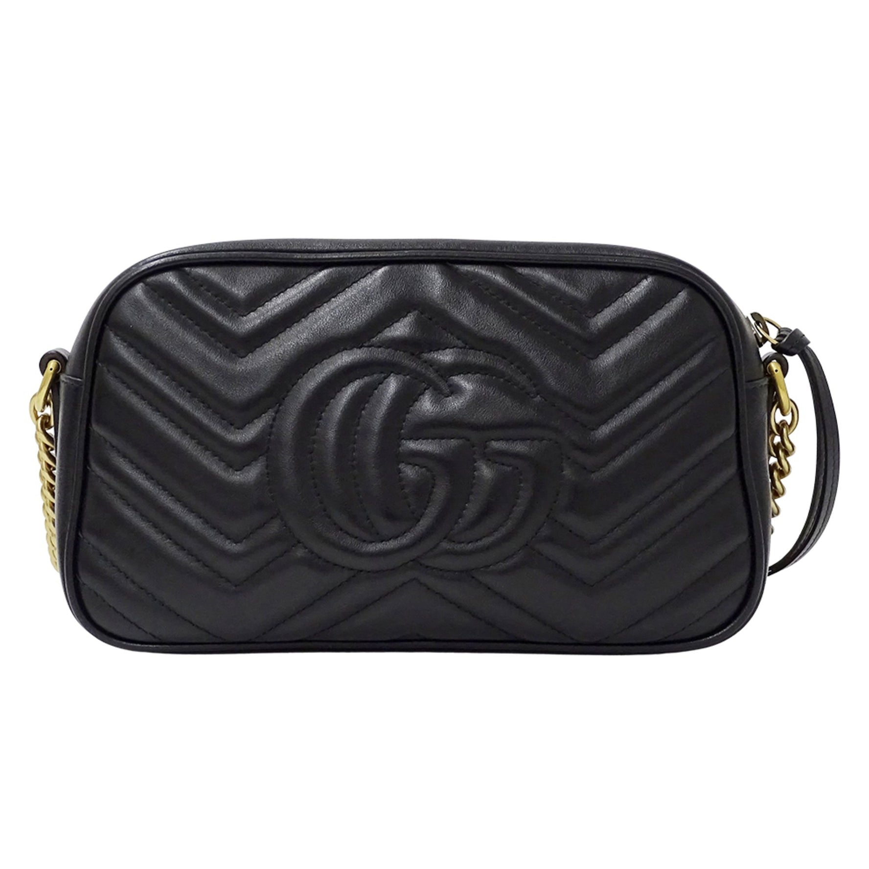 Gucci GG Marmont Shoulder Bag, Leather, Quilted, Chain