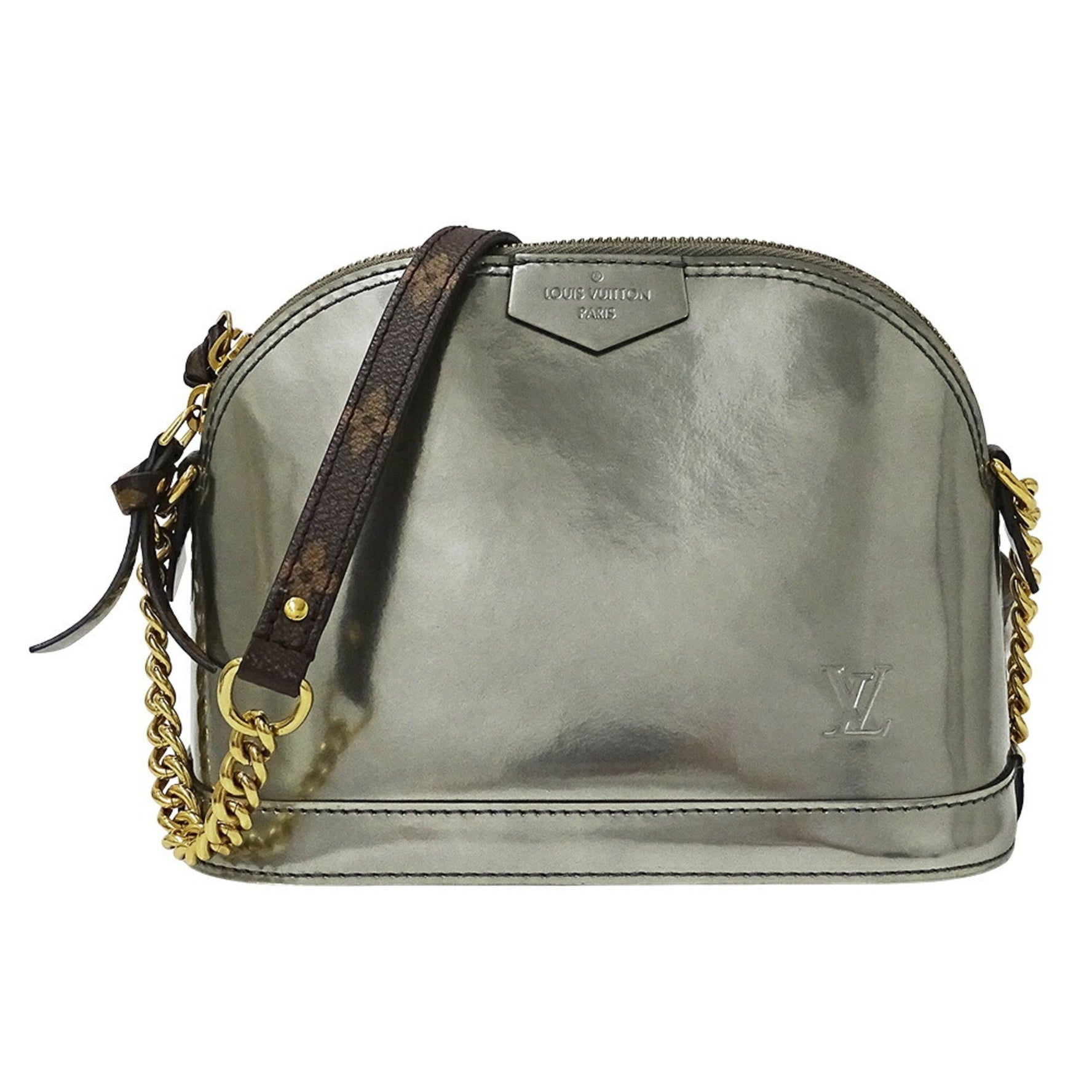 Louis Vuitton Vernis Alma Mini Shoulder Bag, Silver, M52748