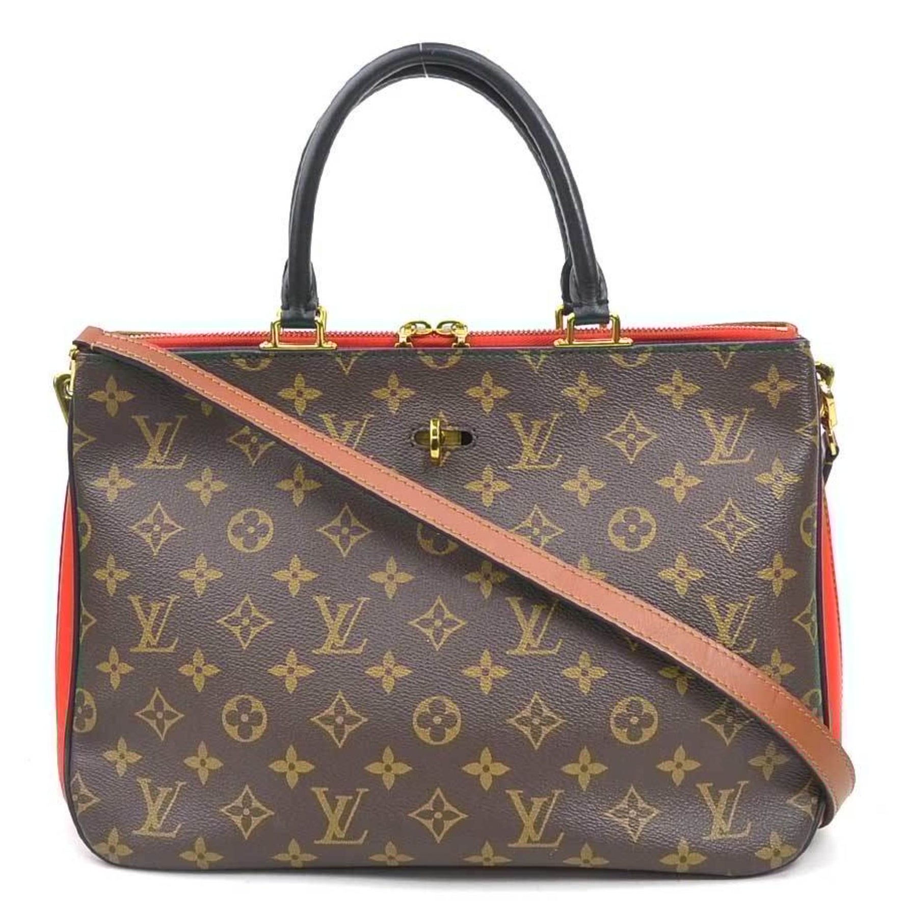 Louis Vuitton Monogram Mille-feuille Canvas Handbag/Shoulder Bag in Rouge x Noir