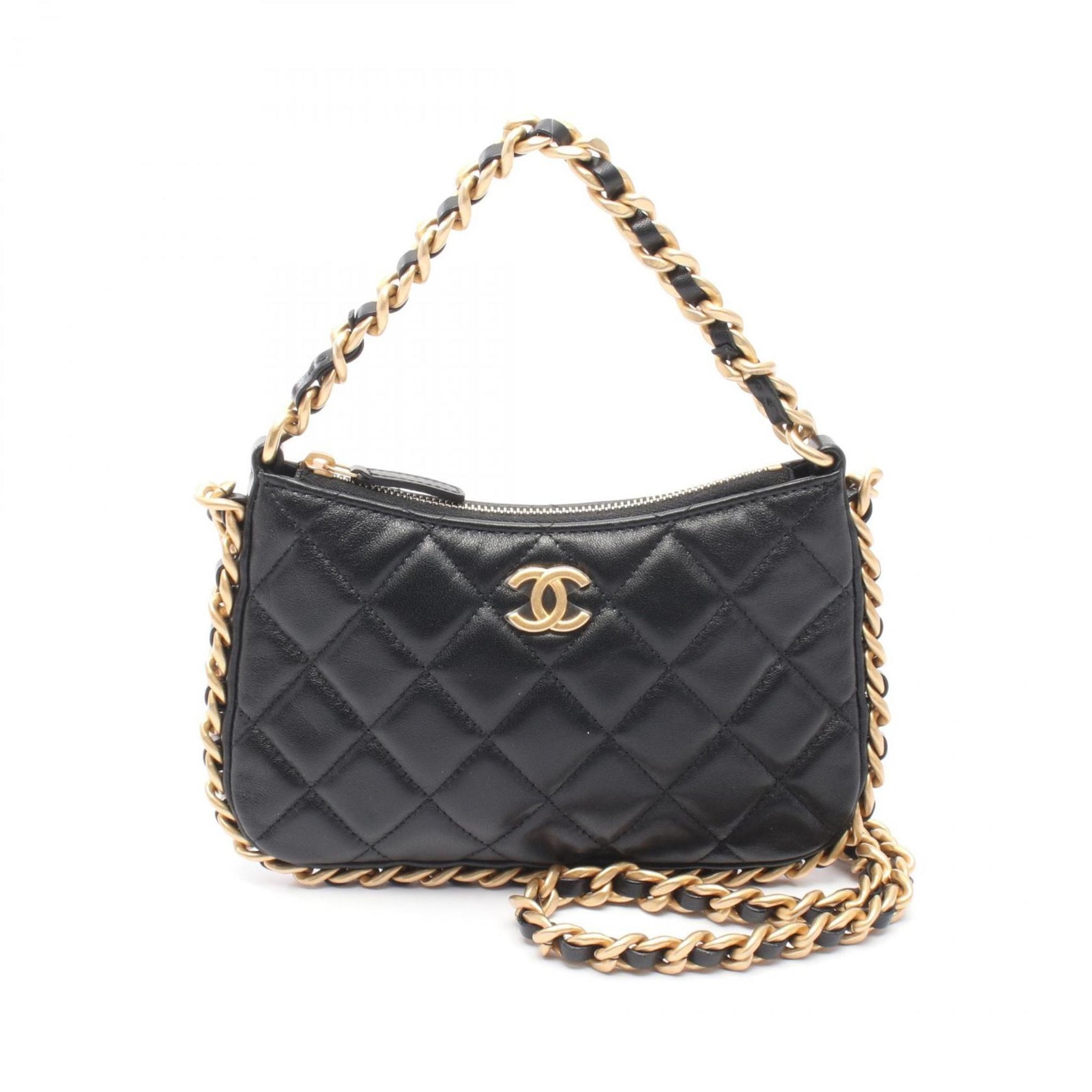 CHANEL Matelasse Shoulder Bag Lambskin (Sheepskin) Women's Black AP3487